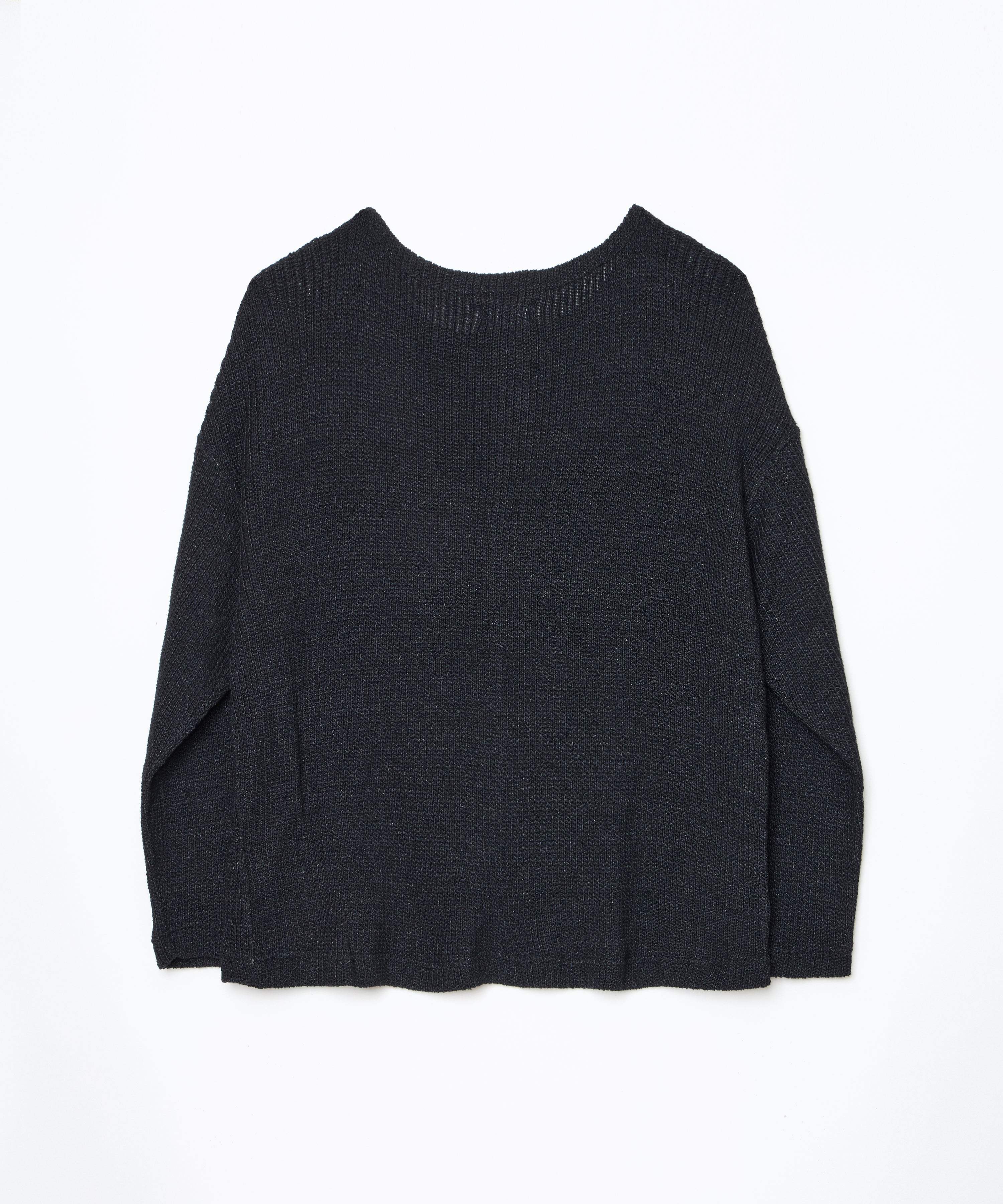 Boat Neck Long Sleeve Shirt (Black)