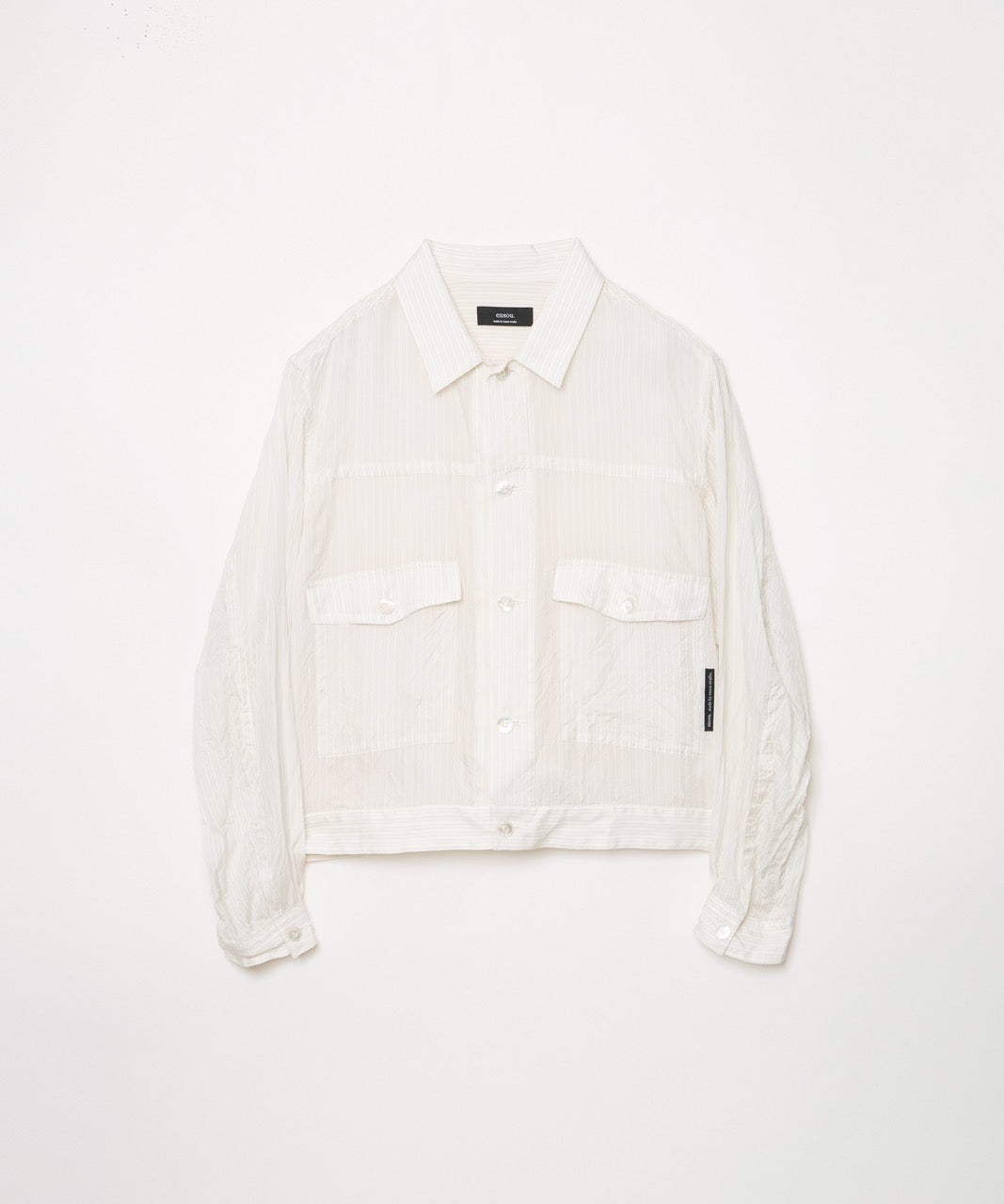 ensou. Cropped Shirt (White Stripe) / E14S003