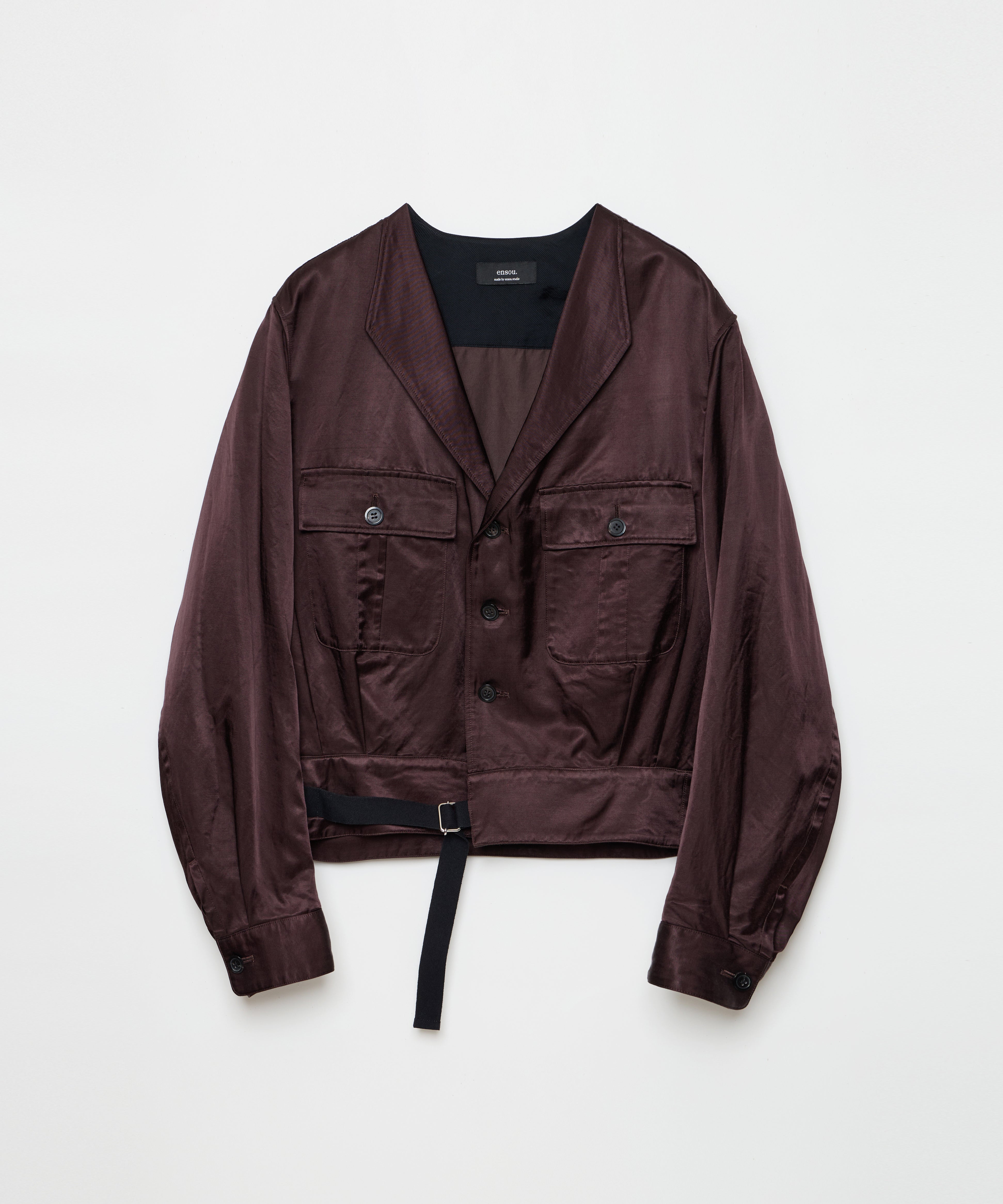 ensou. Rayon Satin Jacket レーヨンサテンジャケット ensou. Rayon Satin Jacket (Bordeaux) / E12J008