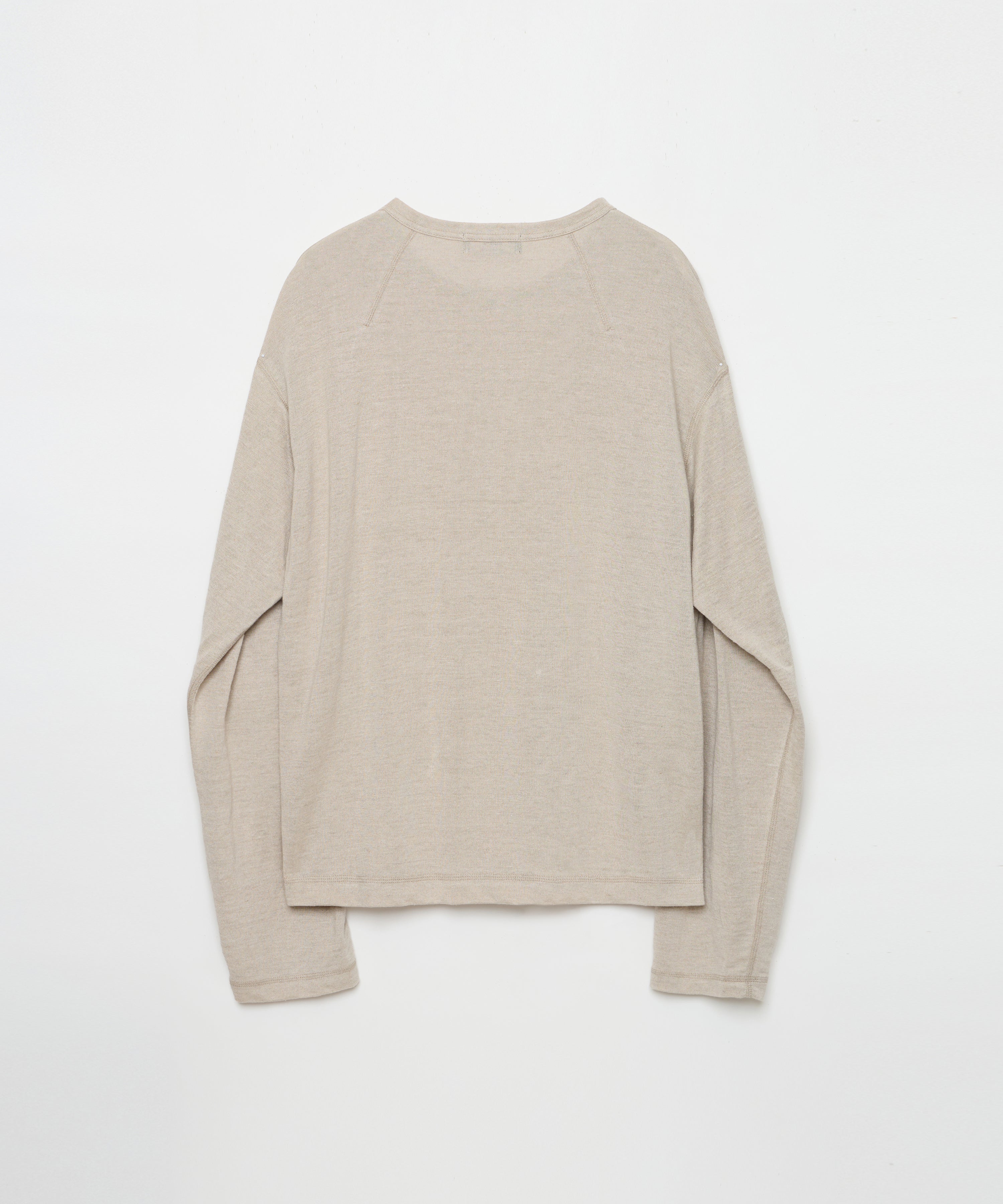 D-shaped Long Sleeve Tee (Sand Beige)