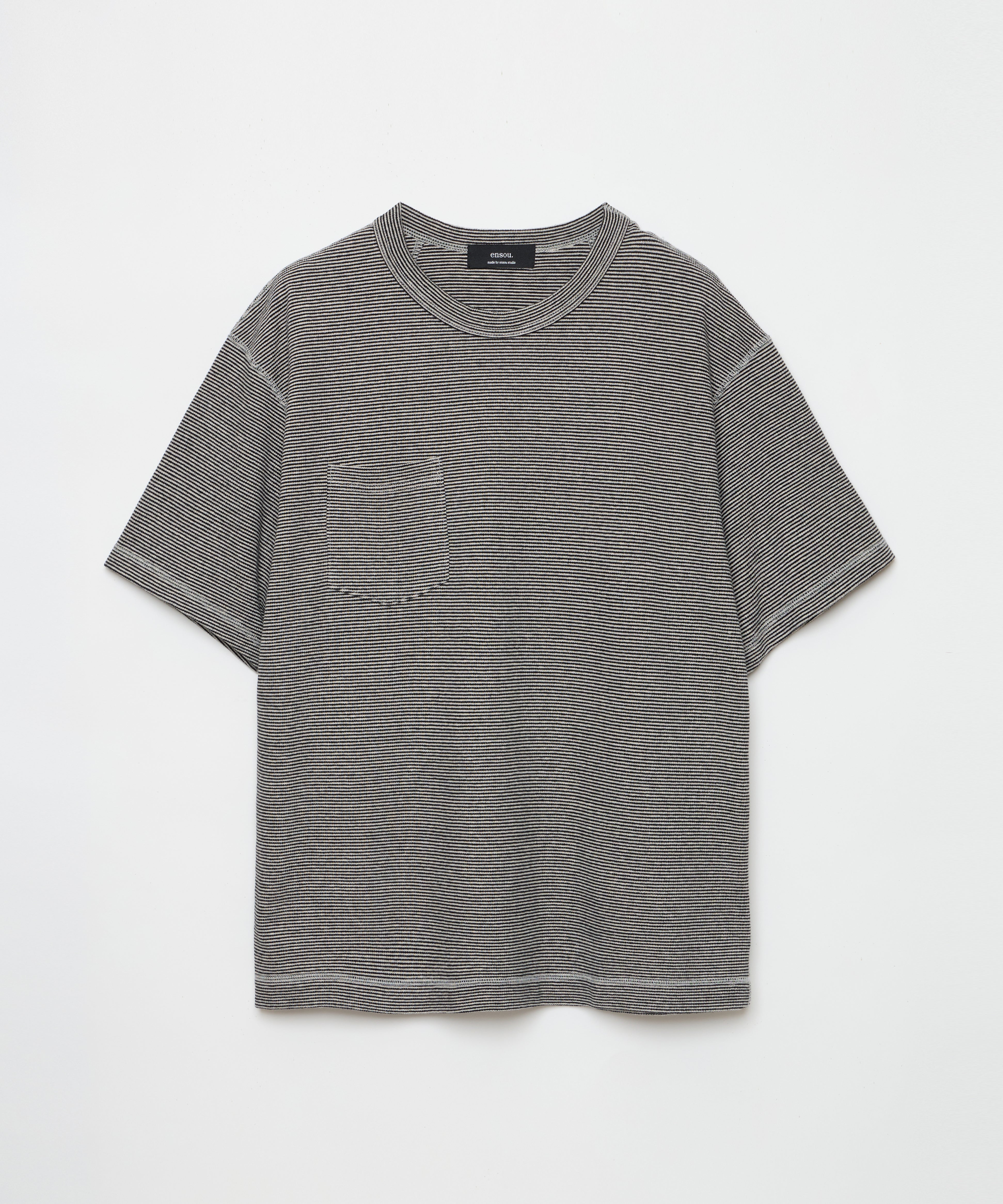 ensou. Right-pocketed T-shirt (Stripe) / E12T006