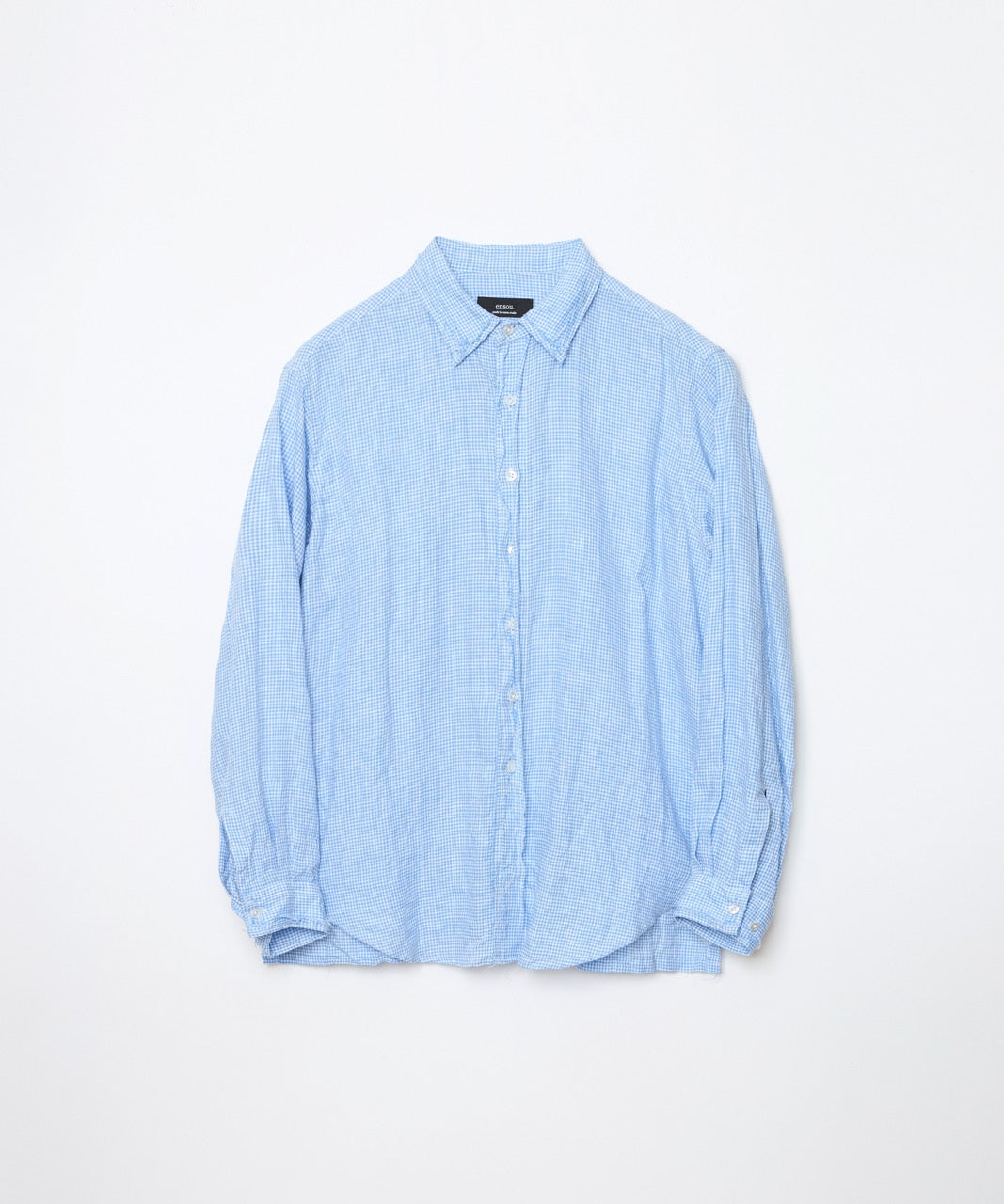 ensou. Rough Cut Shirt (Pale Blue Gingham) / E14S002