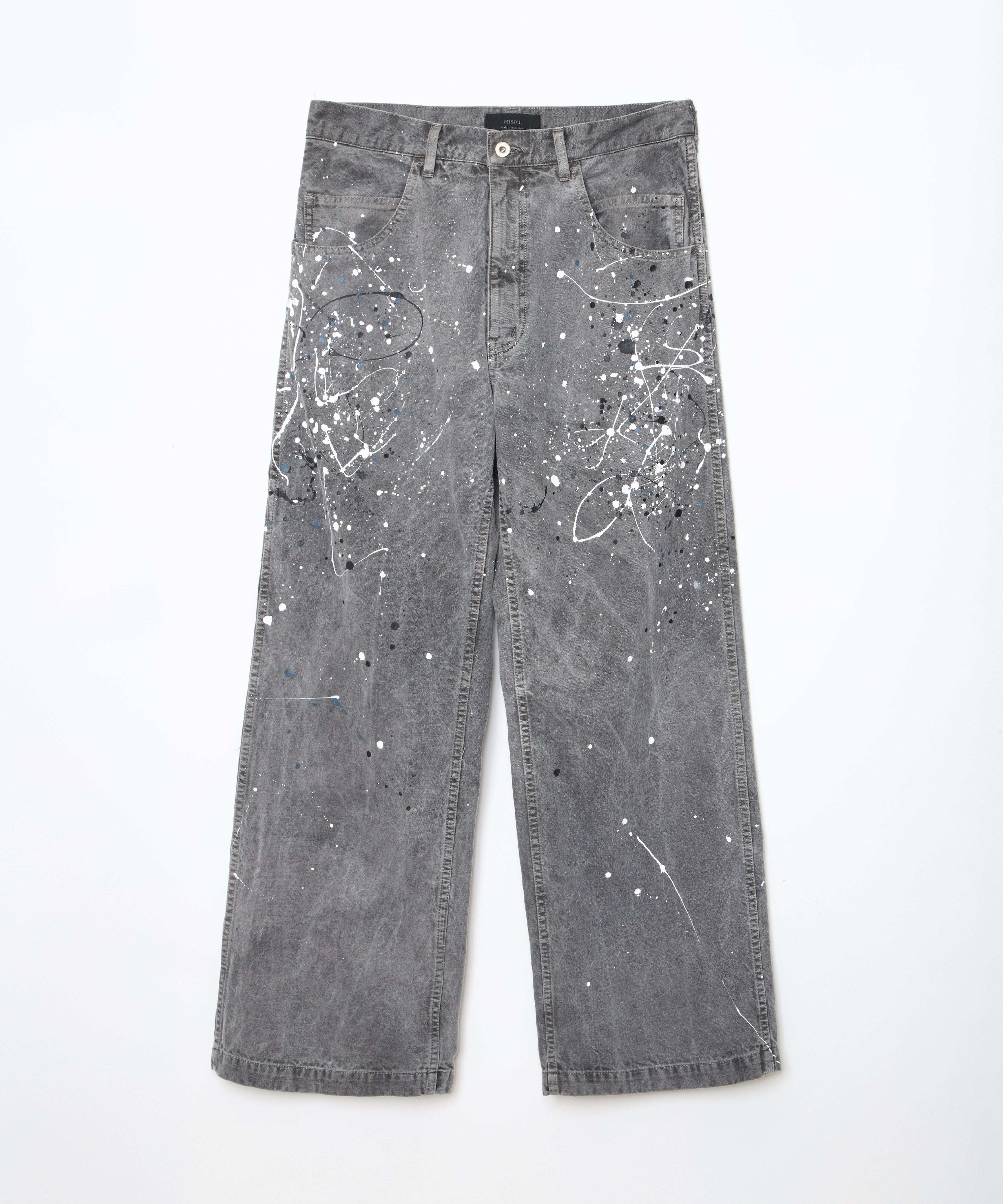 ensou. Splash Painter Jeans (Sumi-dyed Grey) / E13P010