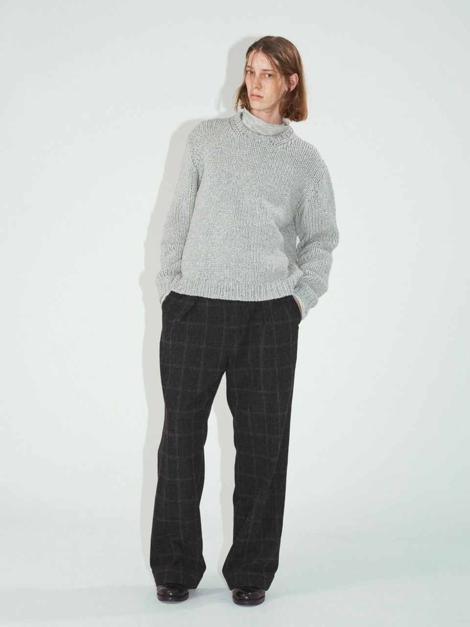 Turtleneck Long Sleeve Shirt (Top Grey)