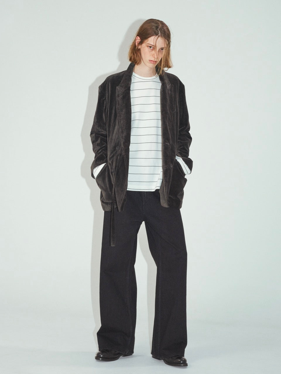 Double-breasted Blazer (Sumi-dyed Black)