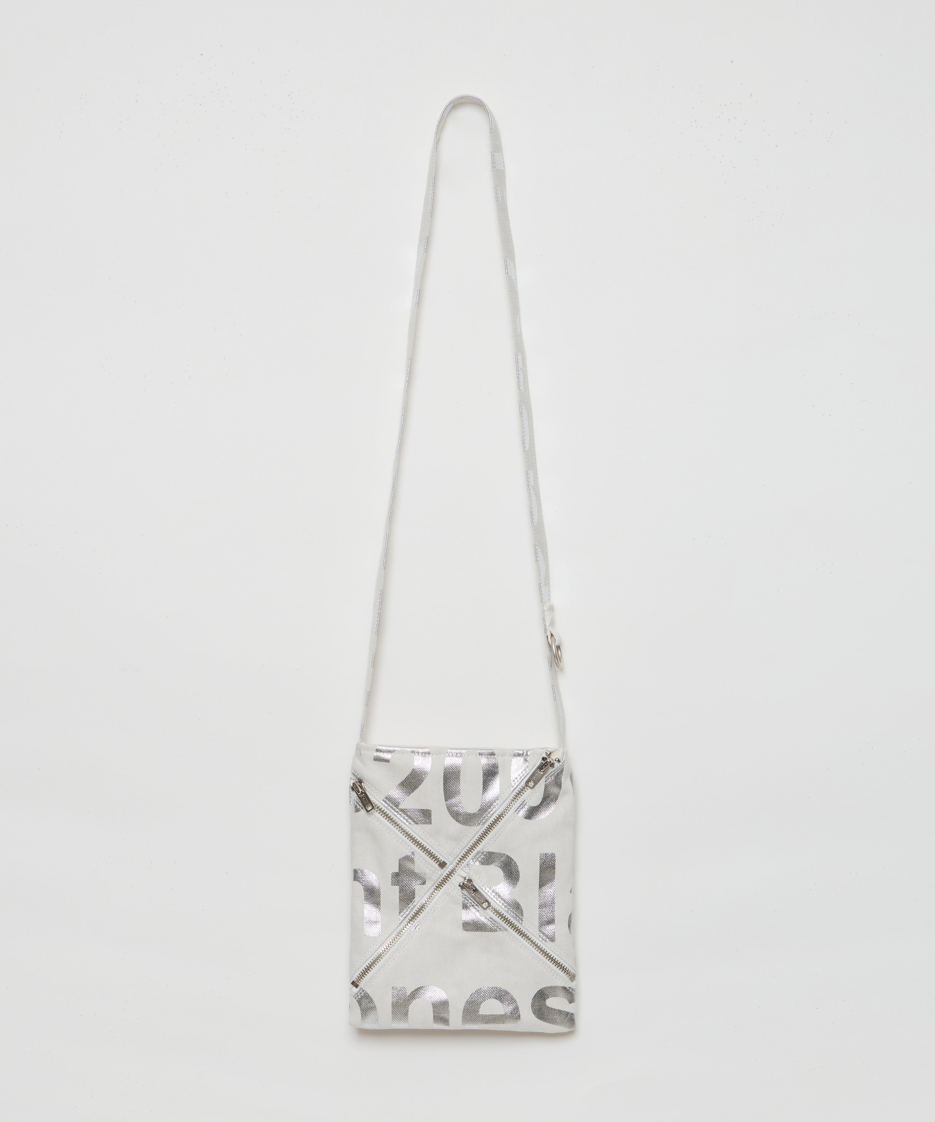 X Rectangle Bag (White x Silver)