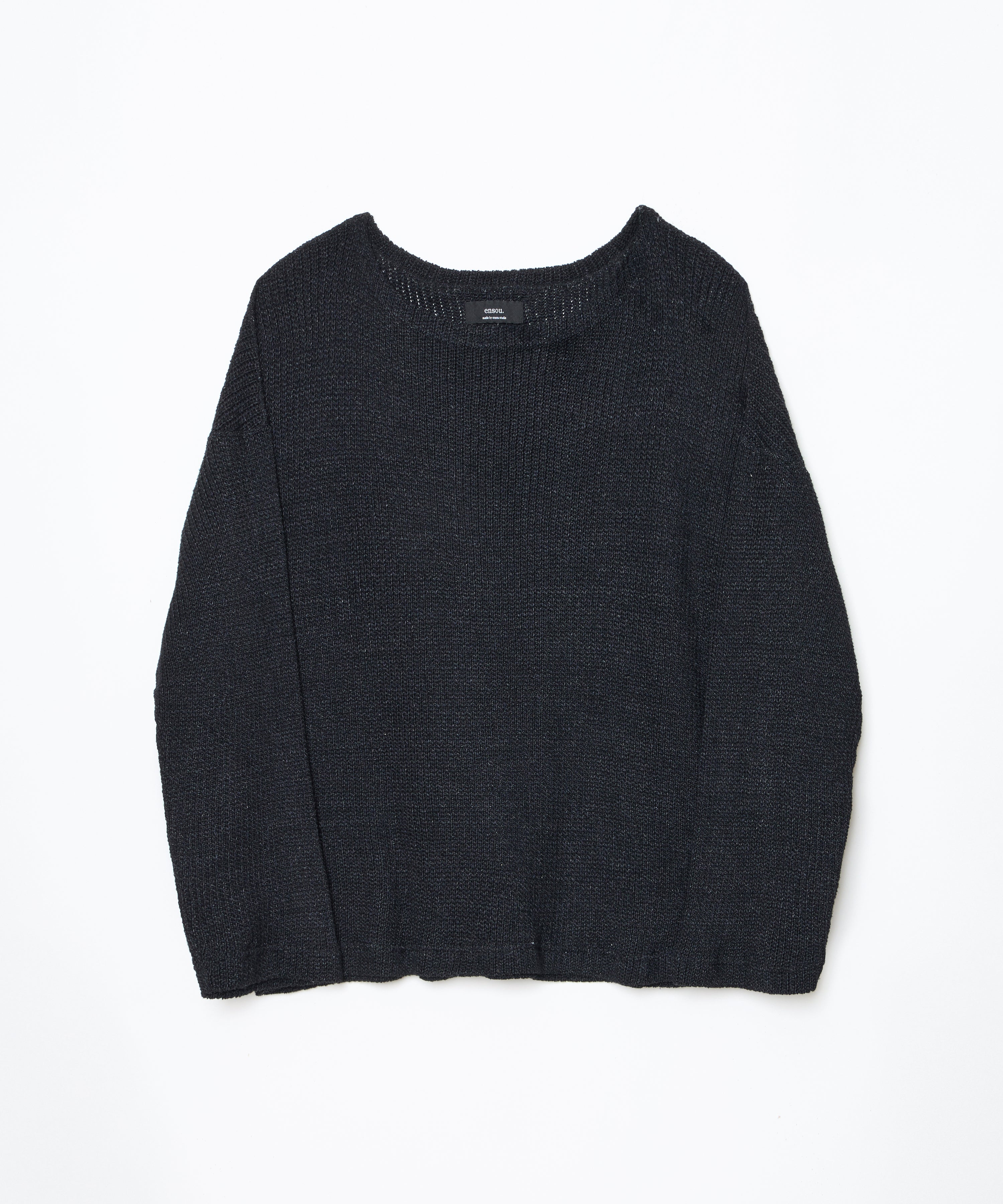 Boat Neck Long Sleeve Shirt (Black)