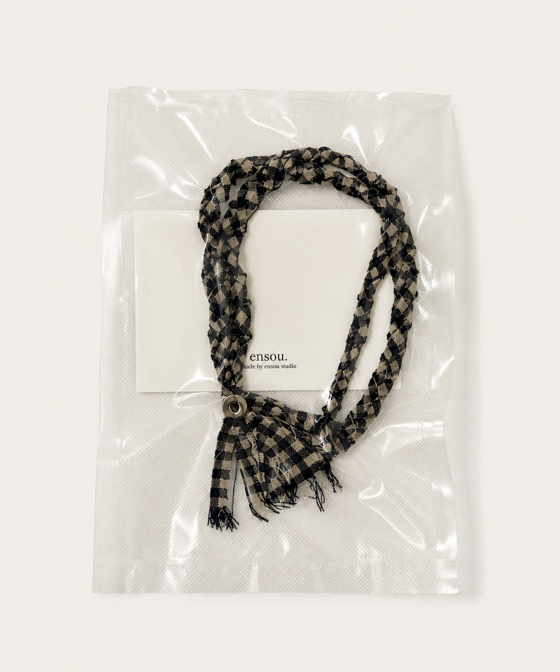 Braided Loop Tie (Dark Navy Gingham)