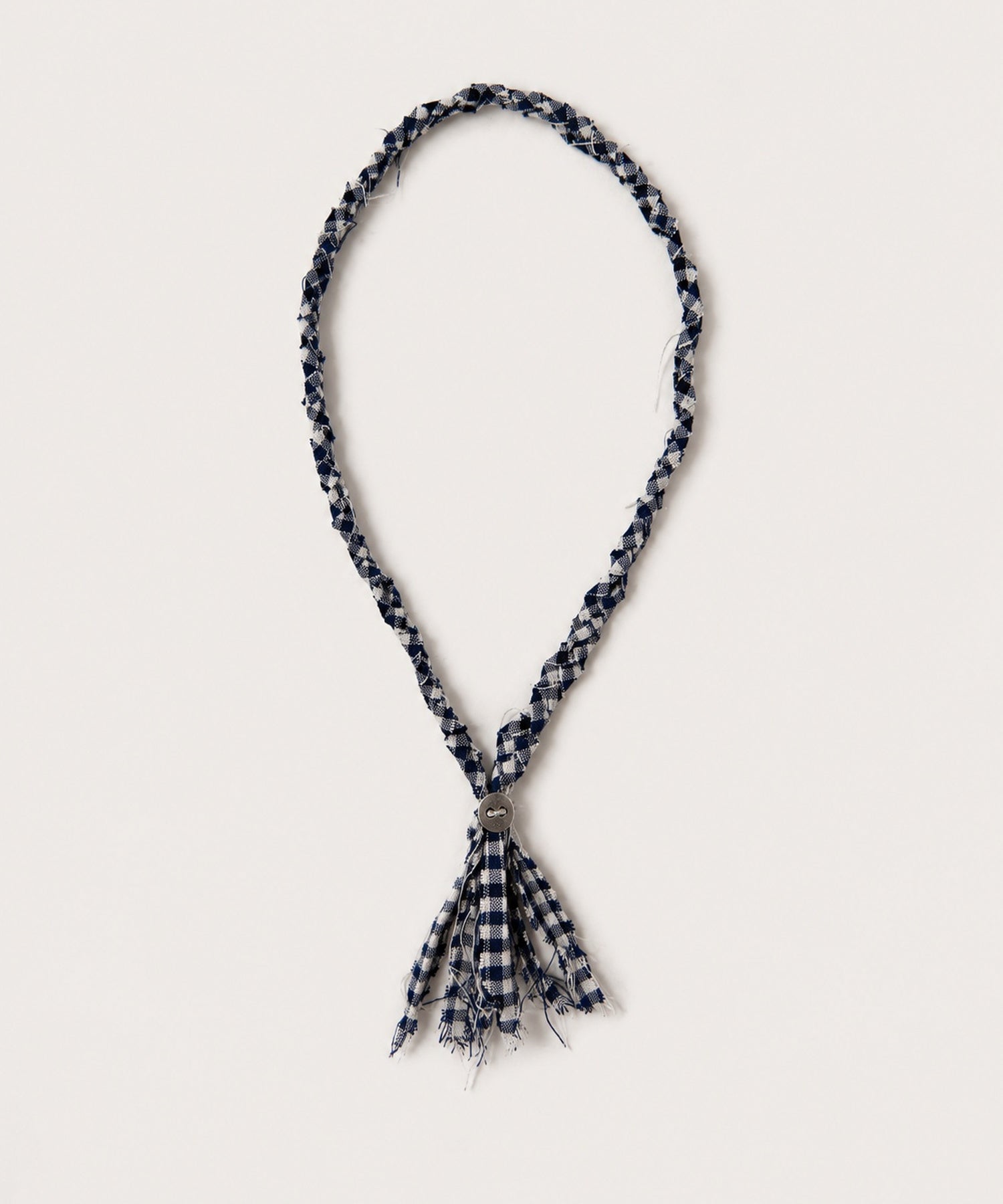 Braided Loop Tie (Dark Navy Gingham)