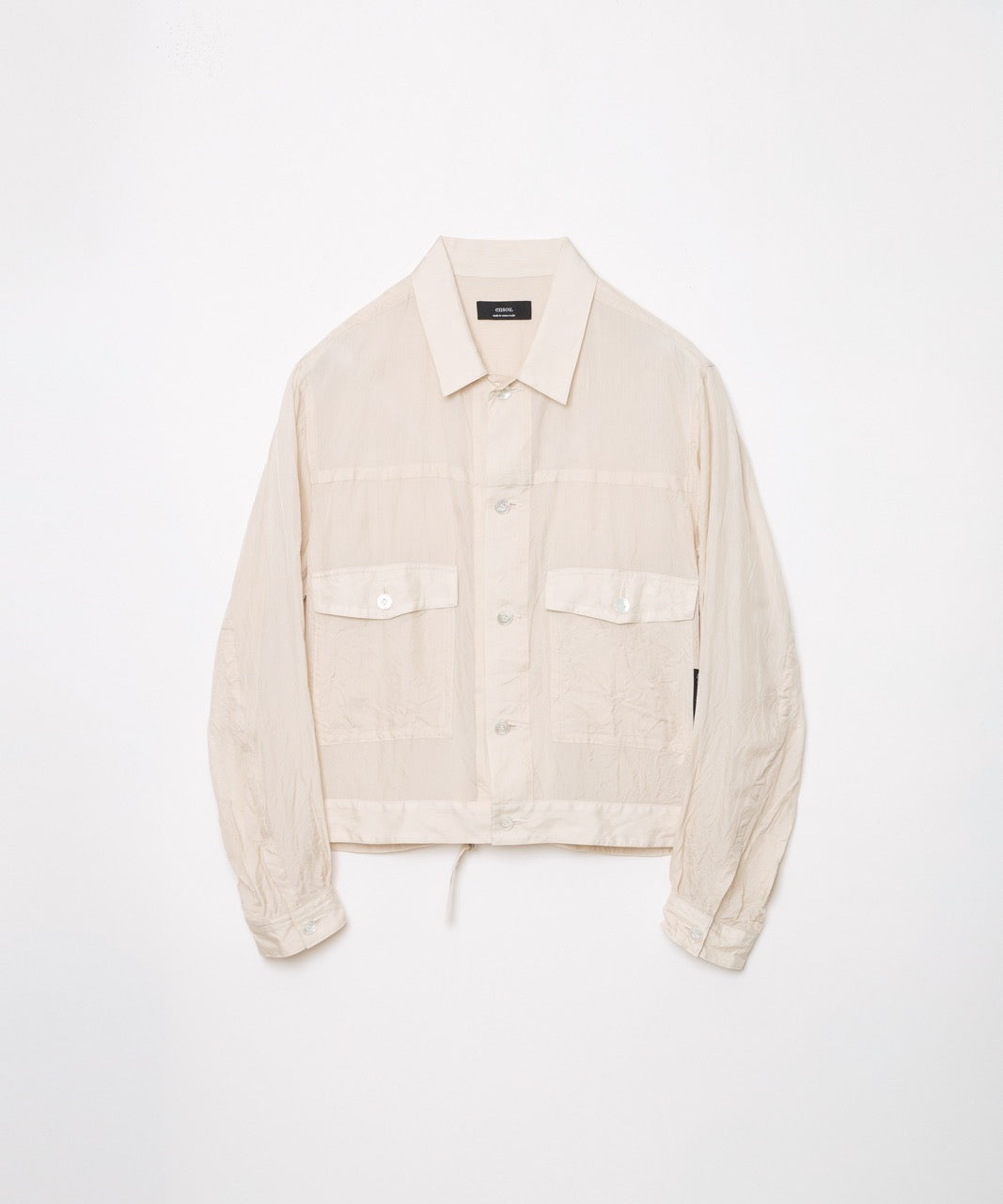 Cropped Shirt (Beige Stripe)