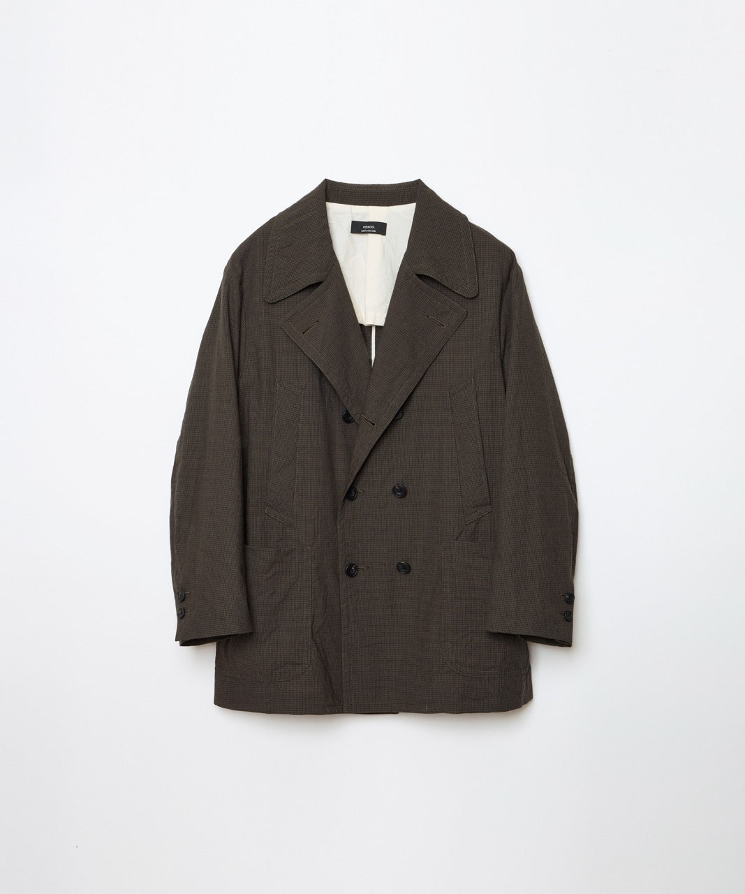 Double-breasted Coat (Olive Check)