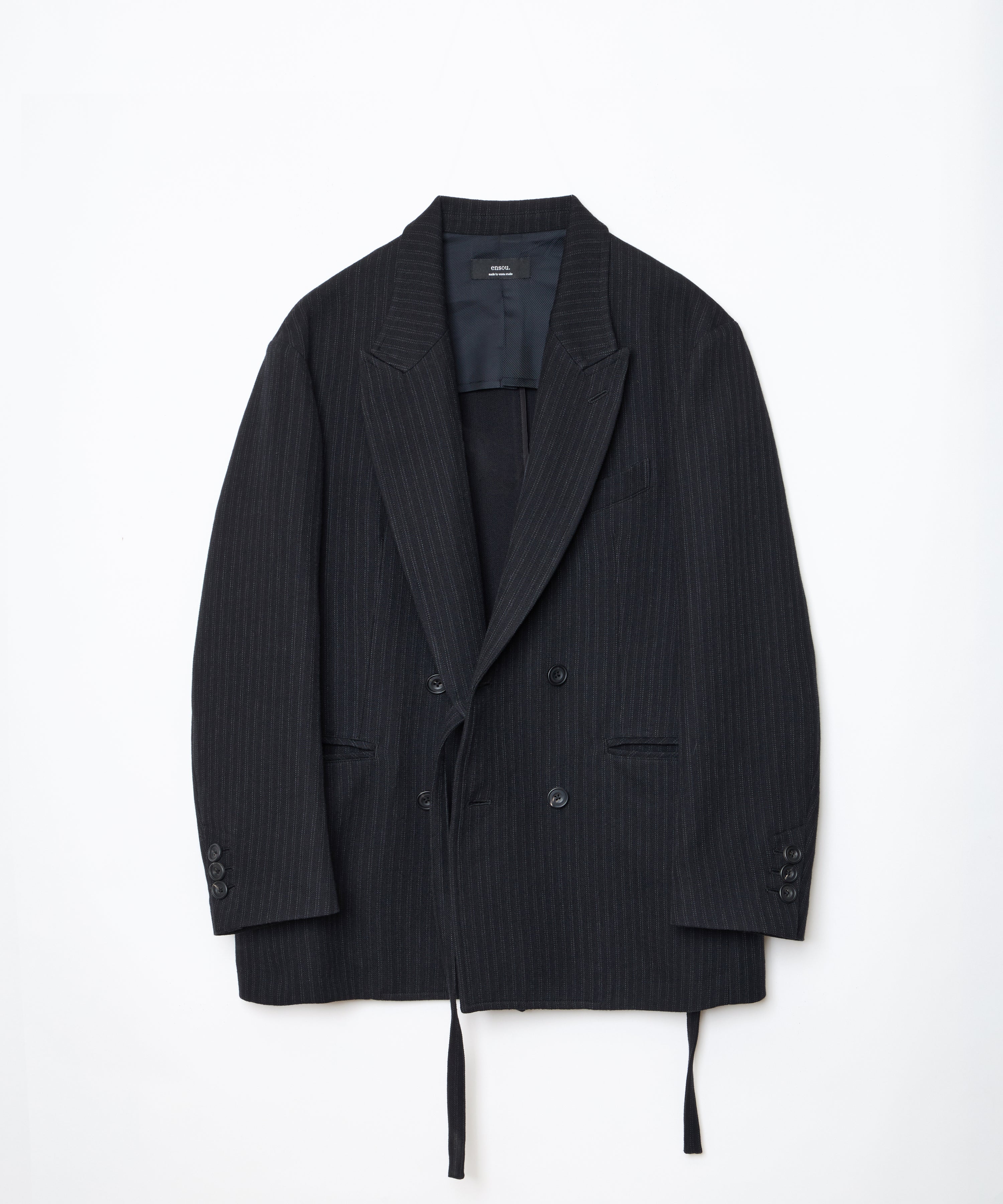 Double-breasted Blazer (Black Stripe)