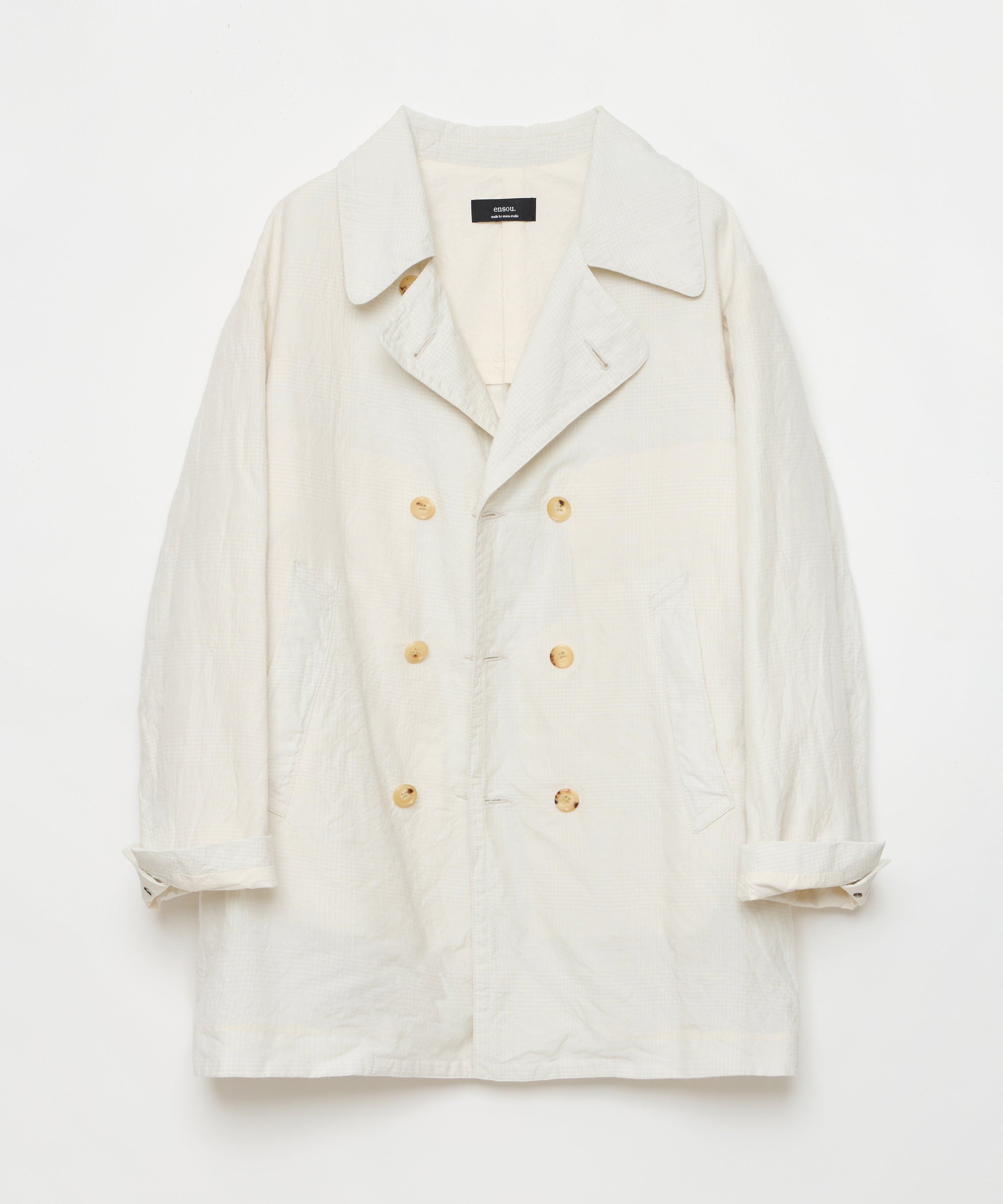 Double-breasted Coat (Stone White)