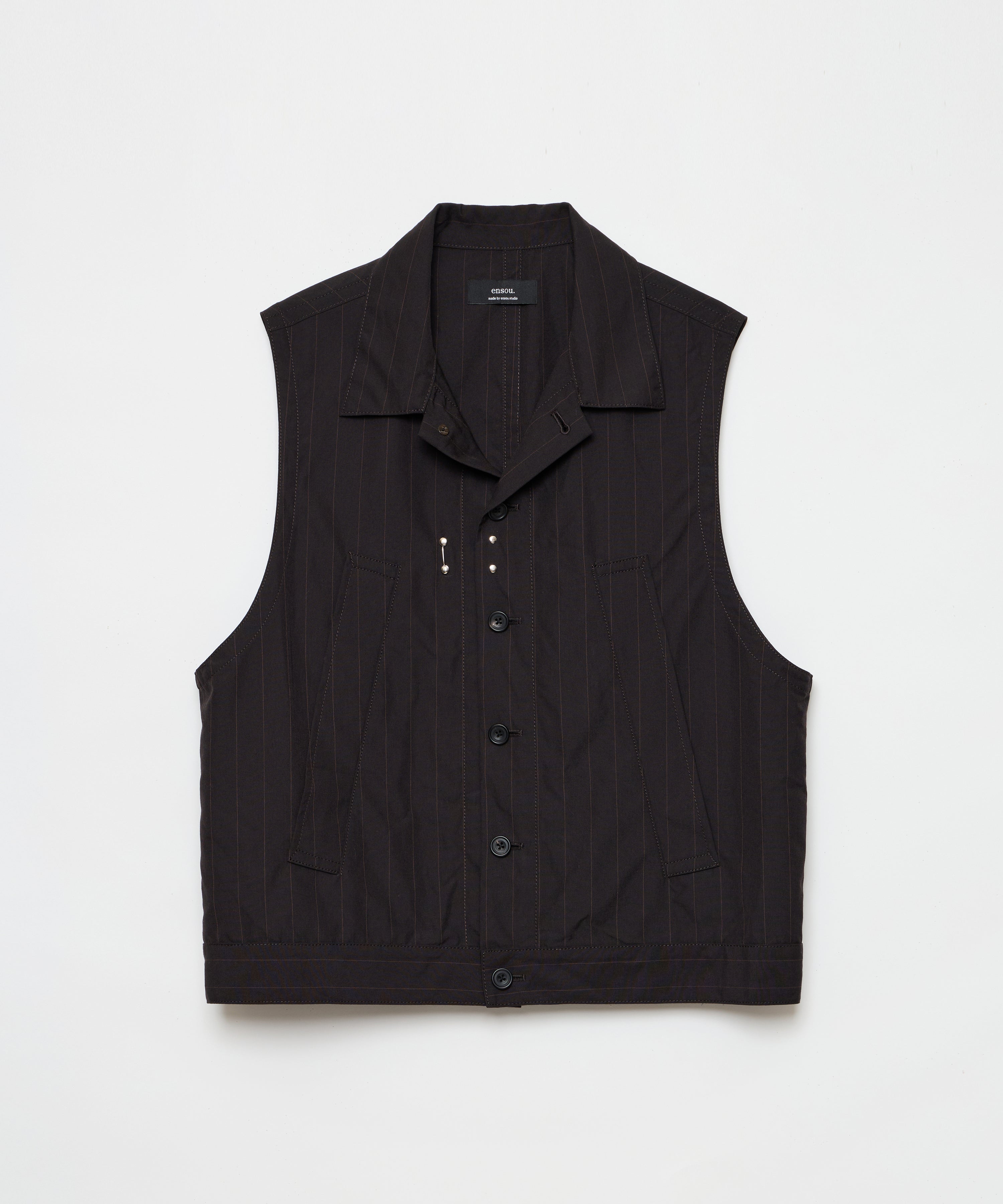 Gloria Vest (Brown Stripe)