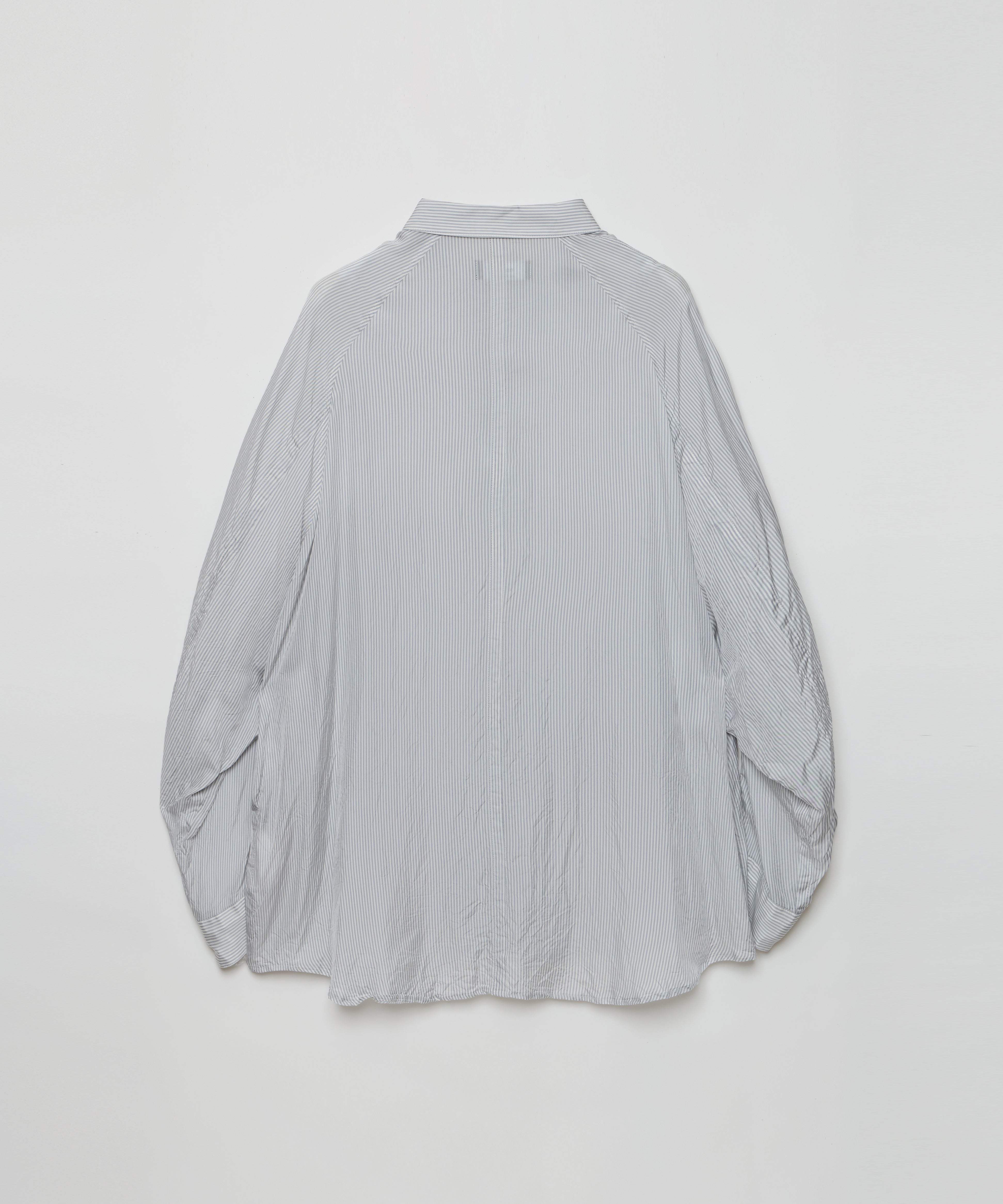 ensou. Big Raglan-sleeve Shirt (Grey Stripe) / E12S003