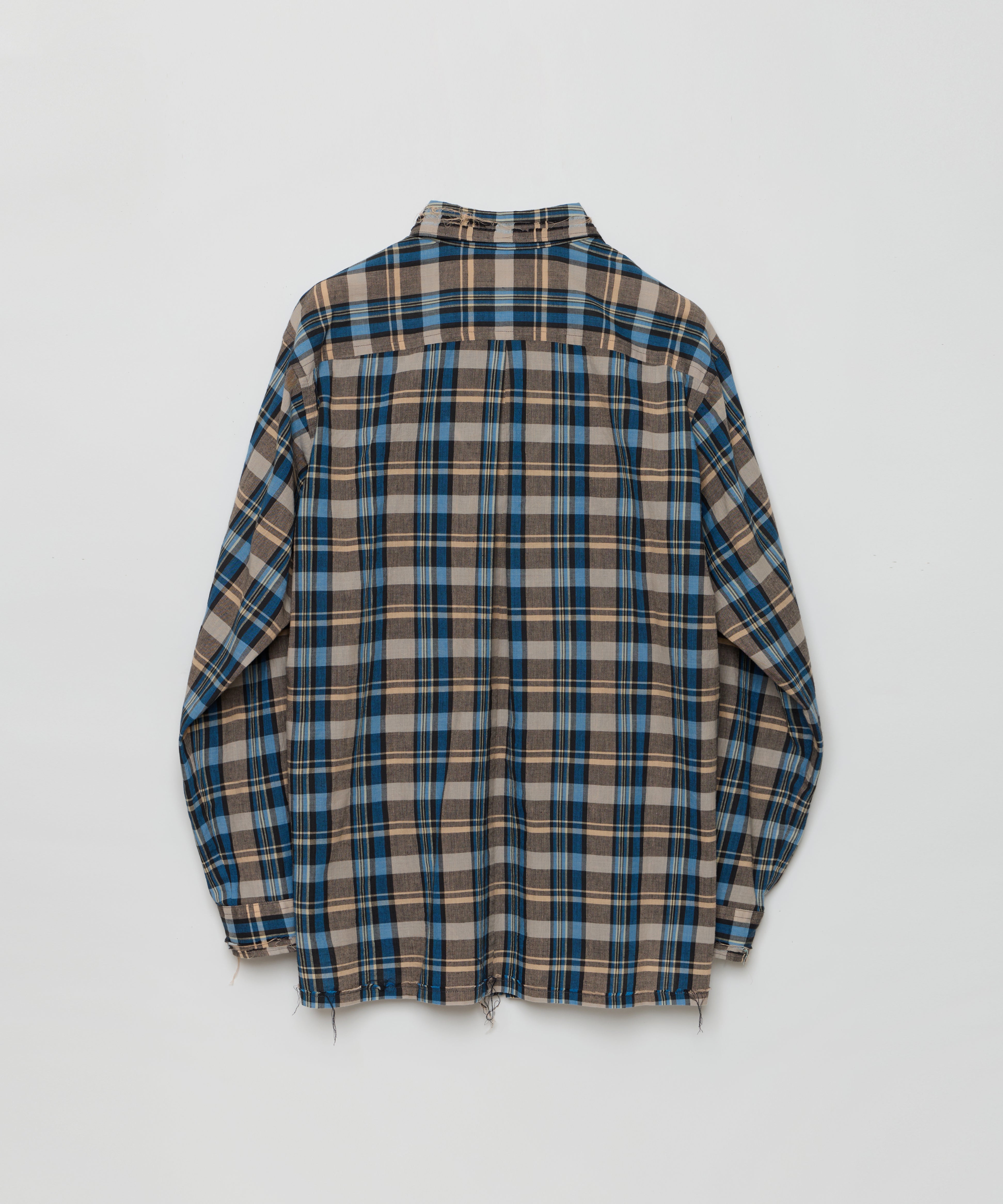 ensou. Rough Cut Shirt (Blue Check) / E12S006