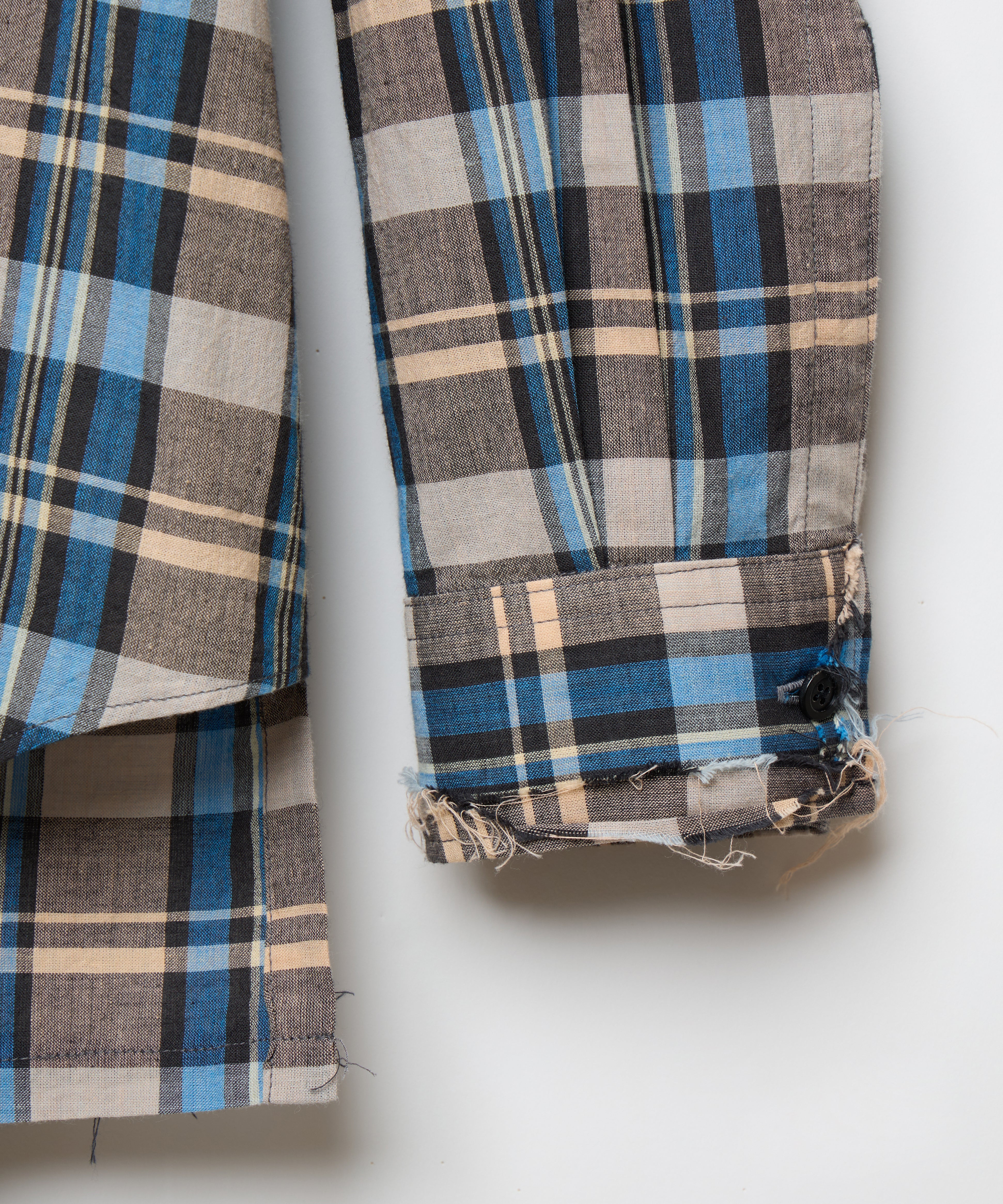 ensou. Rough Cut Shirt (Blue Check) / E12S006