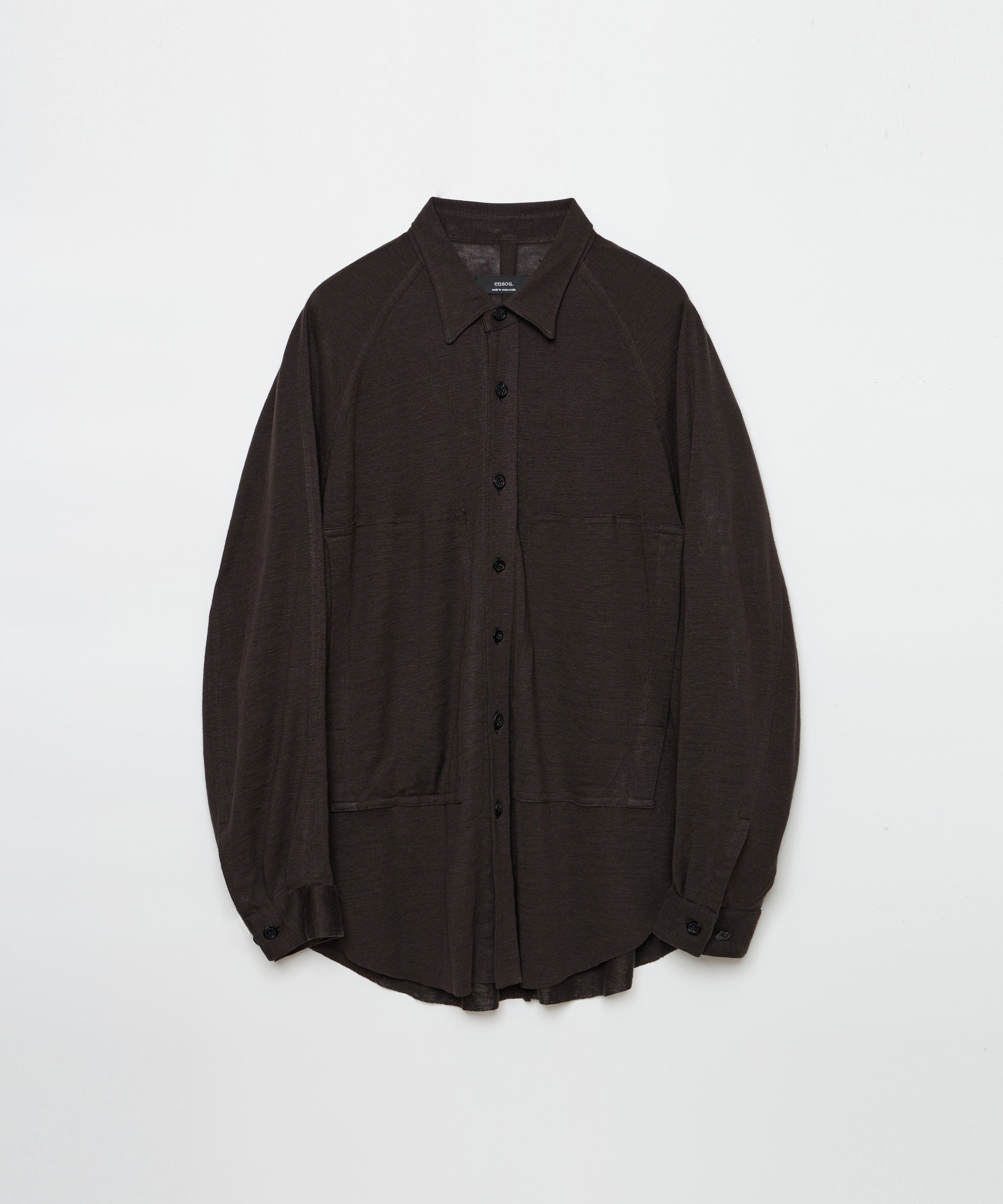 Big Raglan-sleeve Jersey Shirt (Espresso)