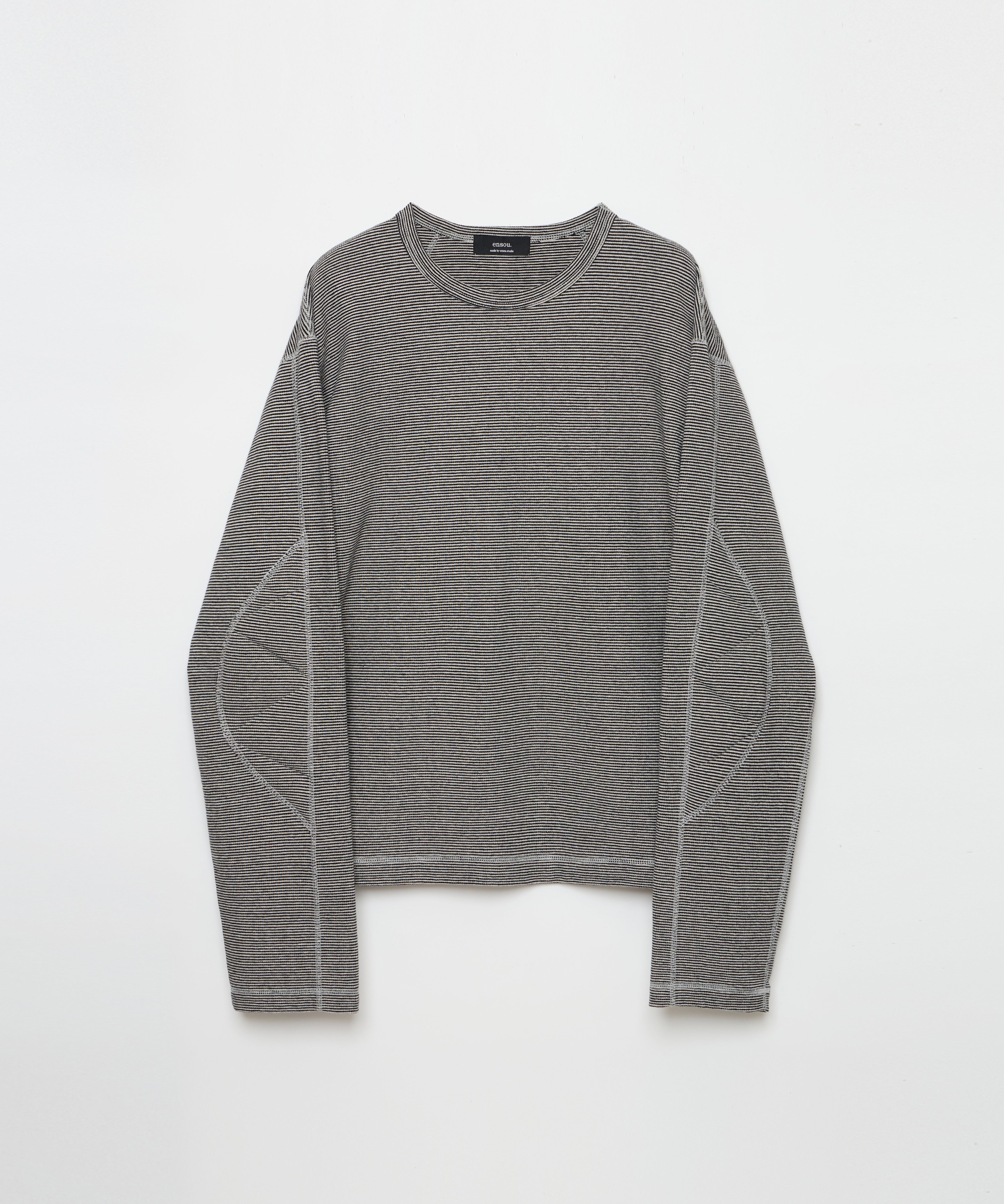 ensou. D-shaped Long Sleeve Tee (Stripe) / E12T004