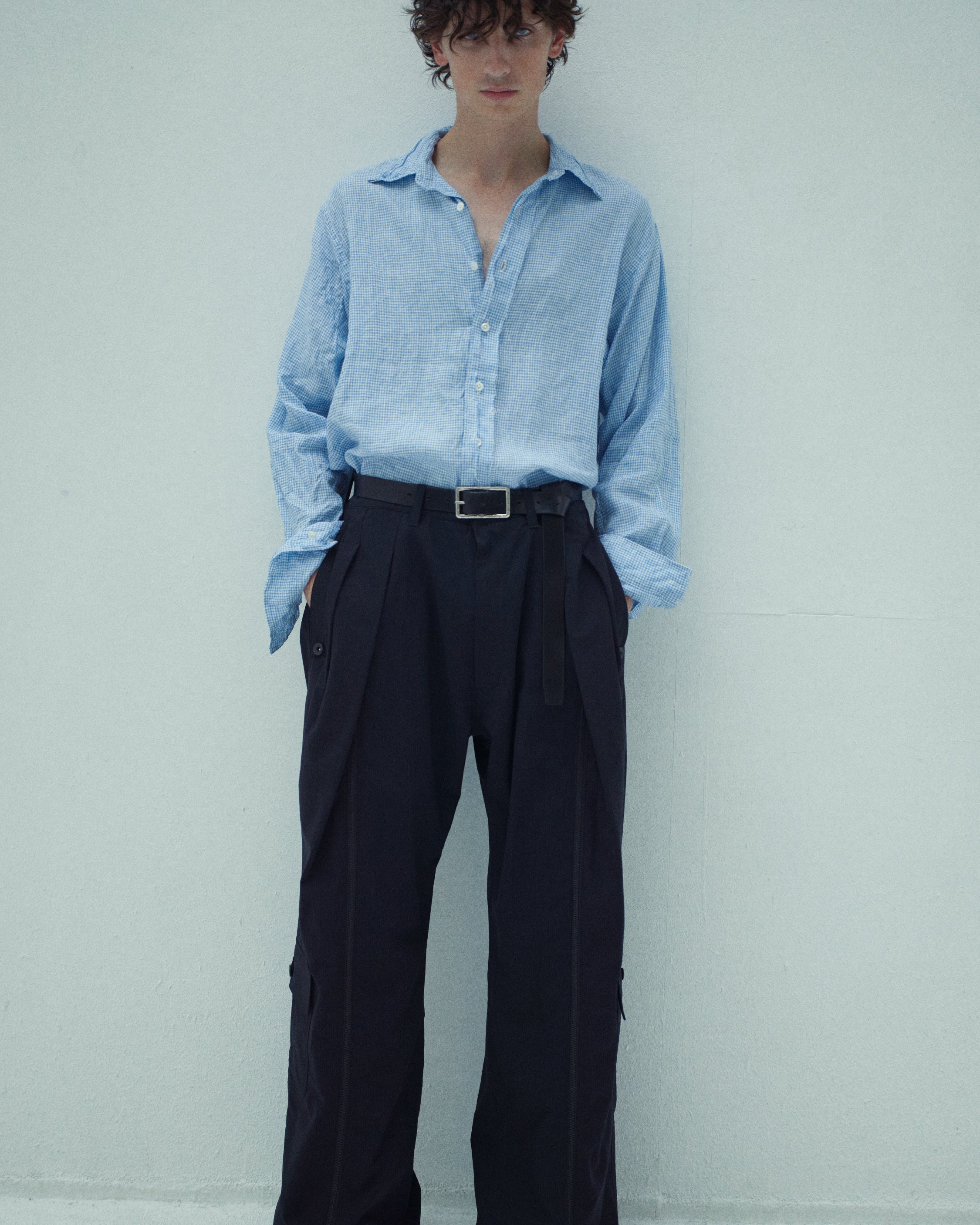 ensou. Parachute Pants (Black Stripe) / E14P006