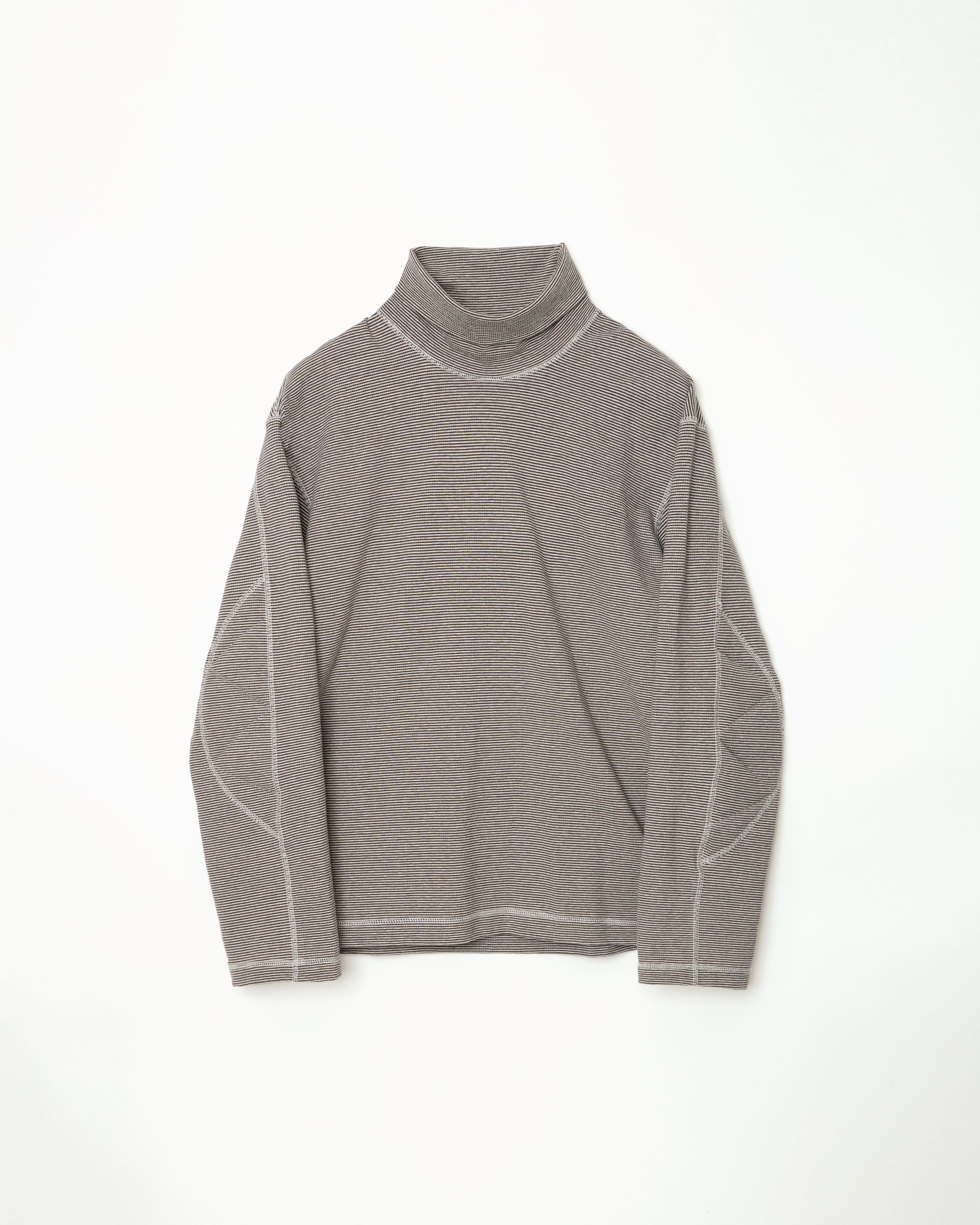 Turtleneck Long Sleeve Shirt (Charcoal Stripe)