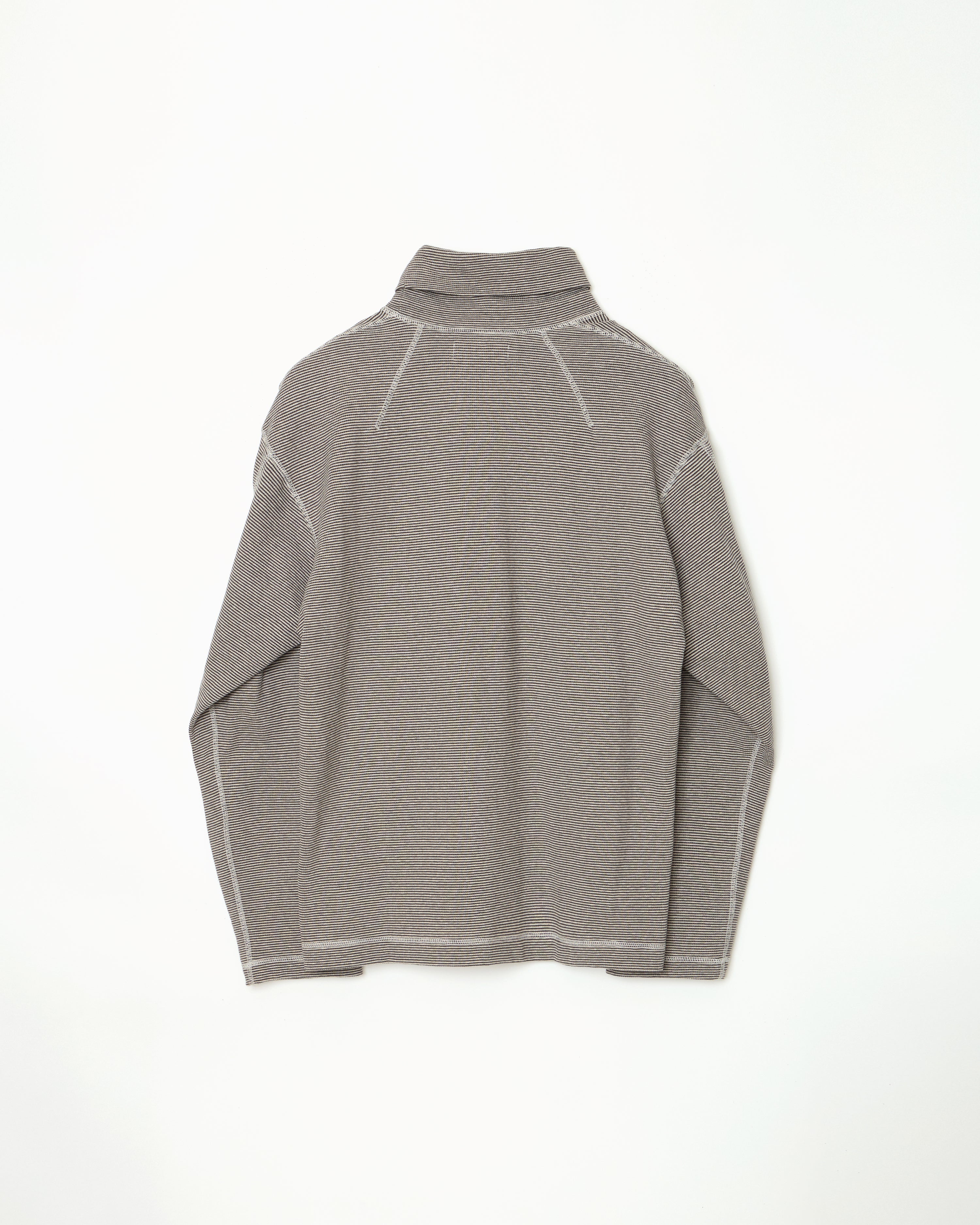 Turtleneck Long Sleeve Shirt (Charcoal Stripe)