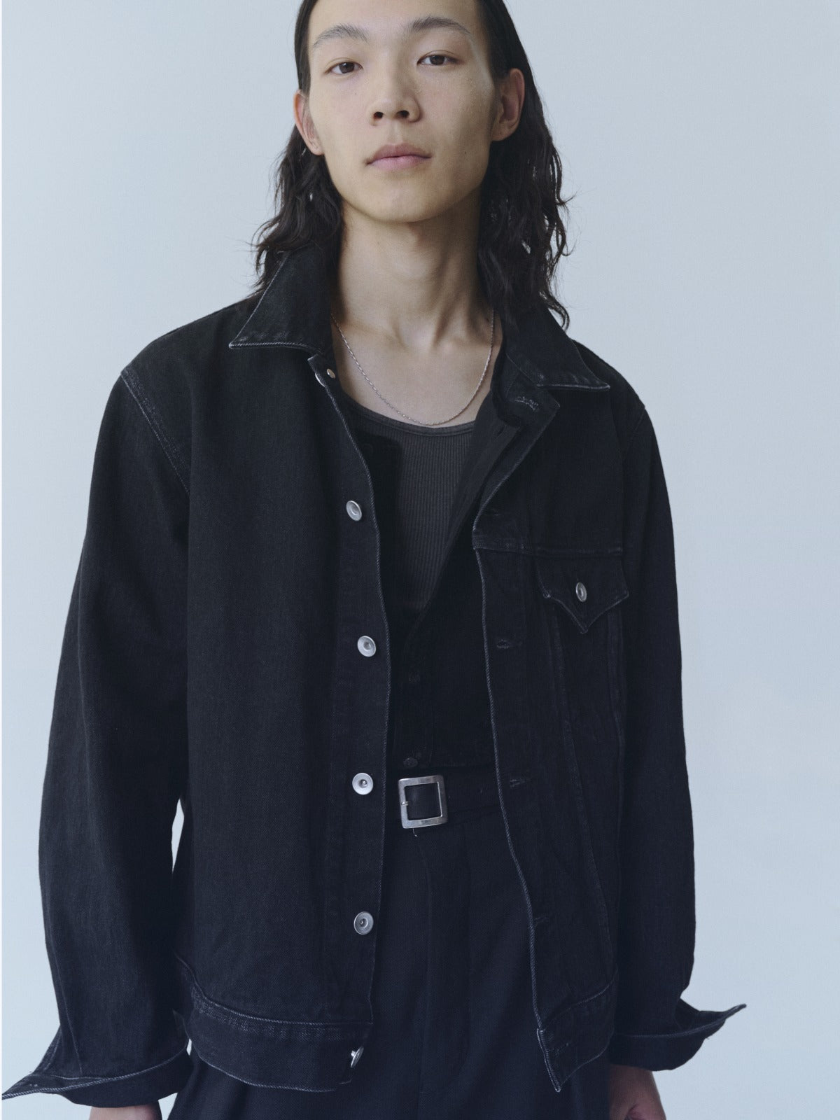 ensou. Erased Jean Jacket-Washed (Black) / E10J009