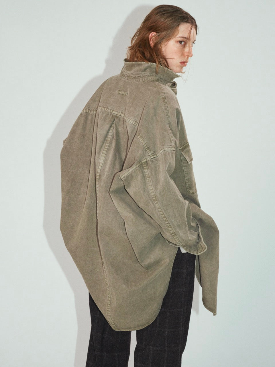 ensou. Whale Work Shirt (Olive) / E13S004