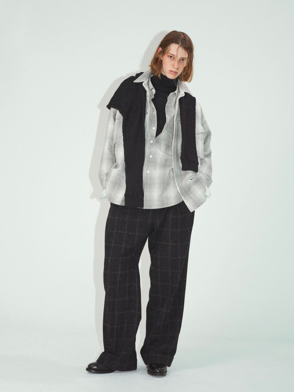ensou. Smoke Checked Shirt (Smoke Check) / E13S006