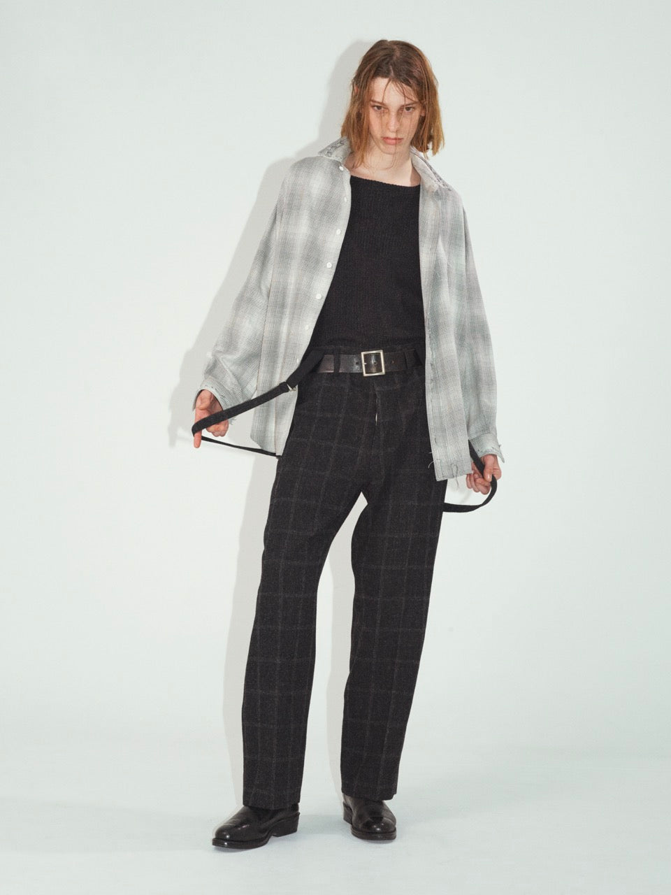 ensou. Smoke Checked Shirt (Smoke Check) / E13S006