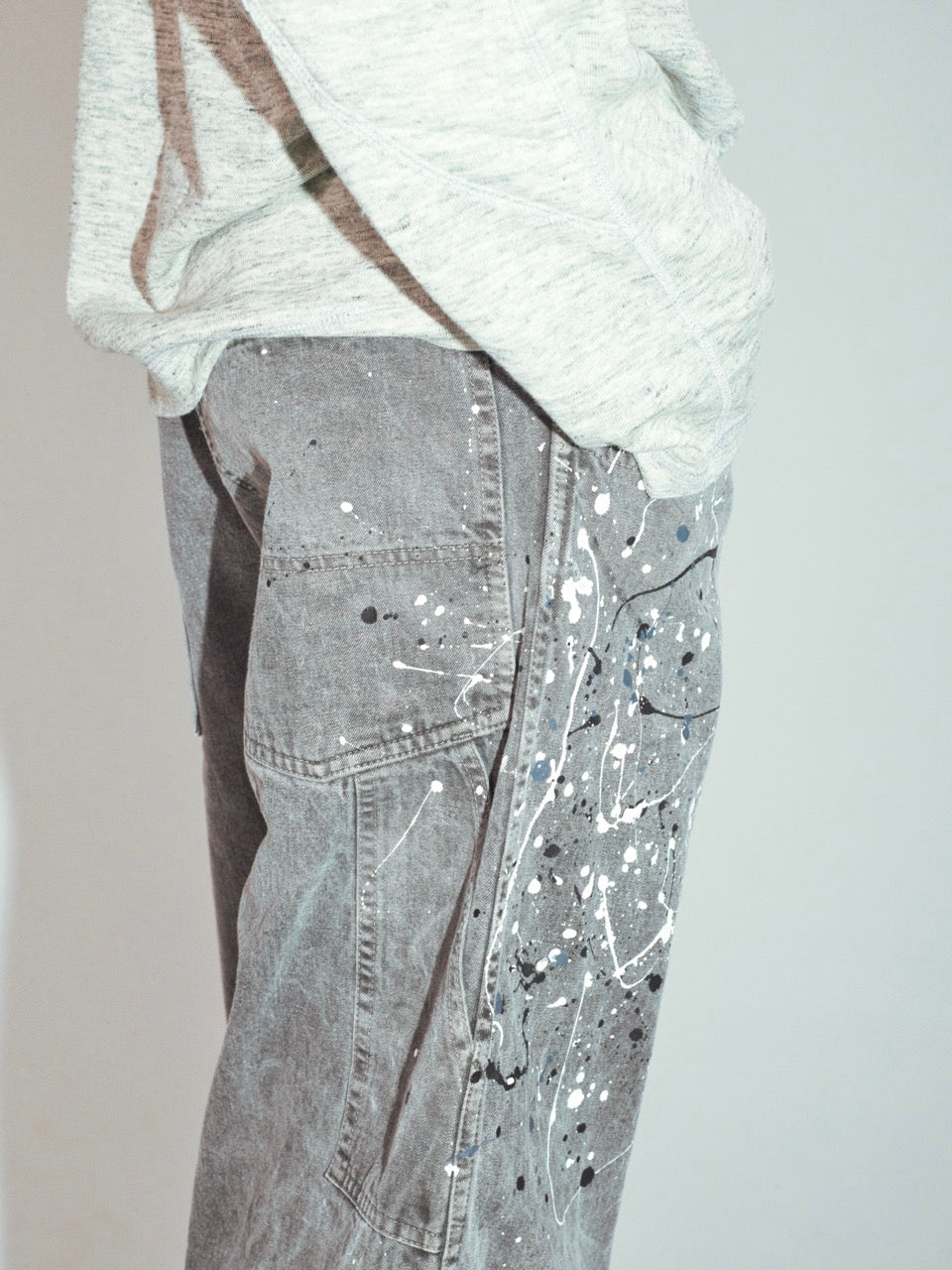ensou. Splash Painter Jeans (Sumi-dyed Grey) / E13P010