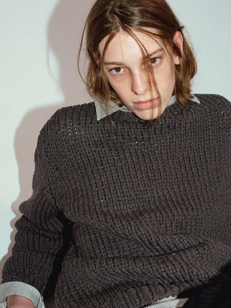 ensou. Smoke Checked Shirt (Smoke Check) / E13S006