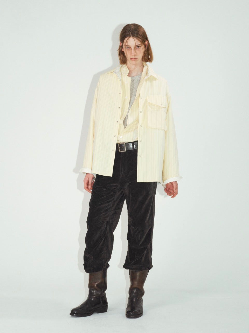 ensou. Messy Shirt (Yellow Stripe) / E13S009