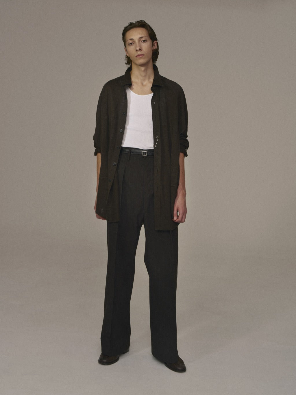 ensou. Big Raglan-sleeve Jersey Shirt (Espresso) / E12S008