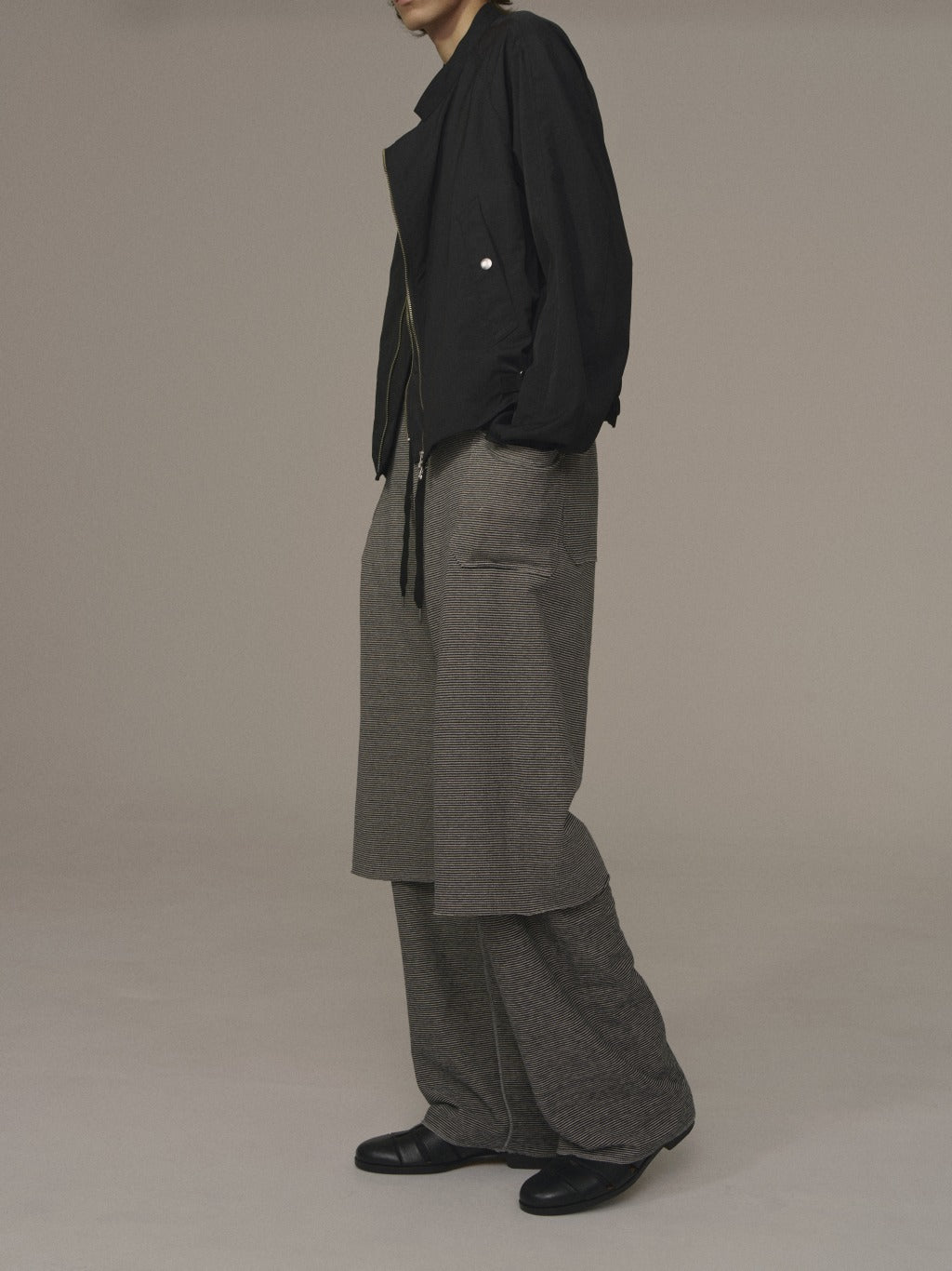 ensou. Long Zip Racing Jacket (Black) / E12J006