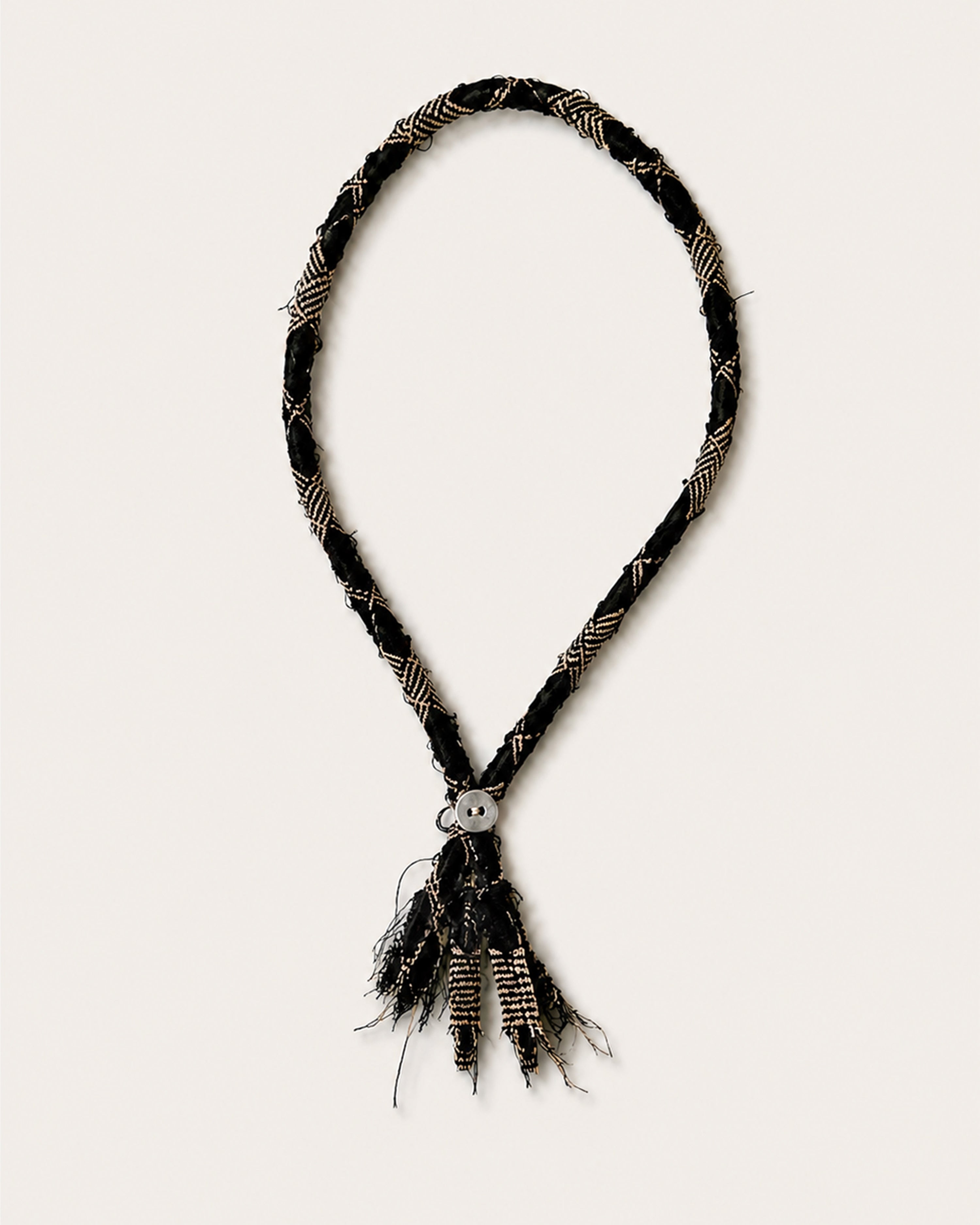 Braided Loop Tie (Black Check)