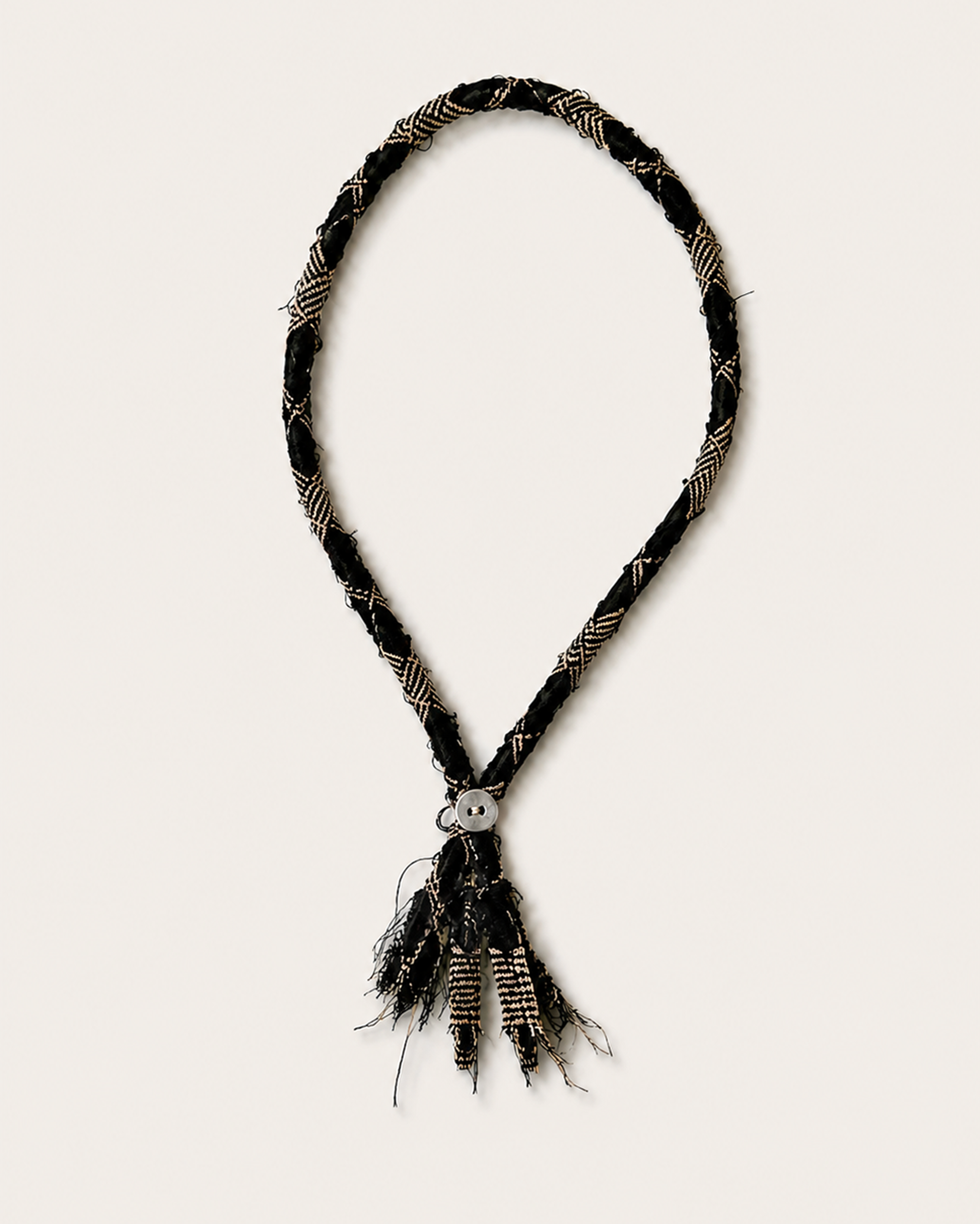 Braided Loop Tie (Black Check)