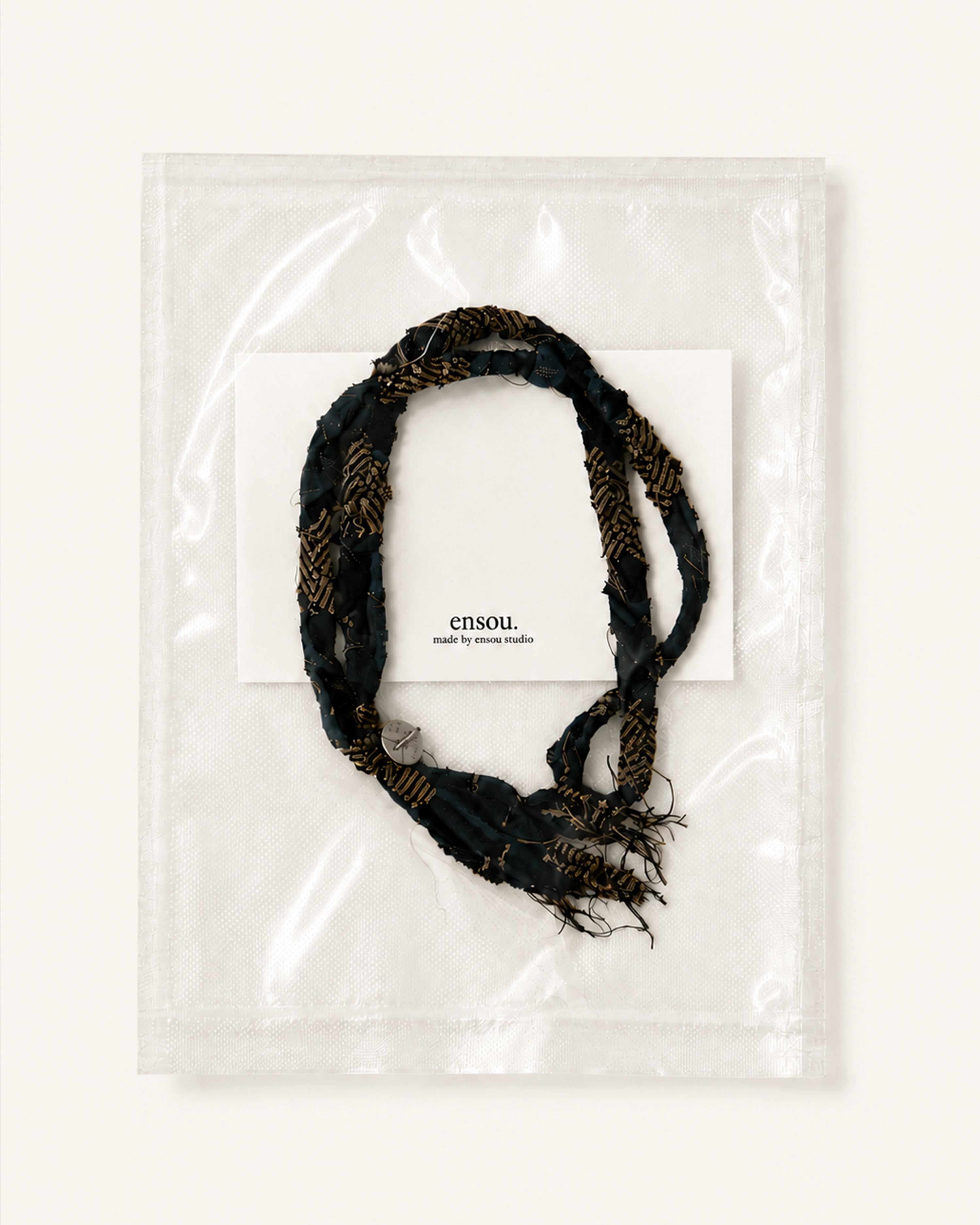 Braided Loop Tie (Black Check)