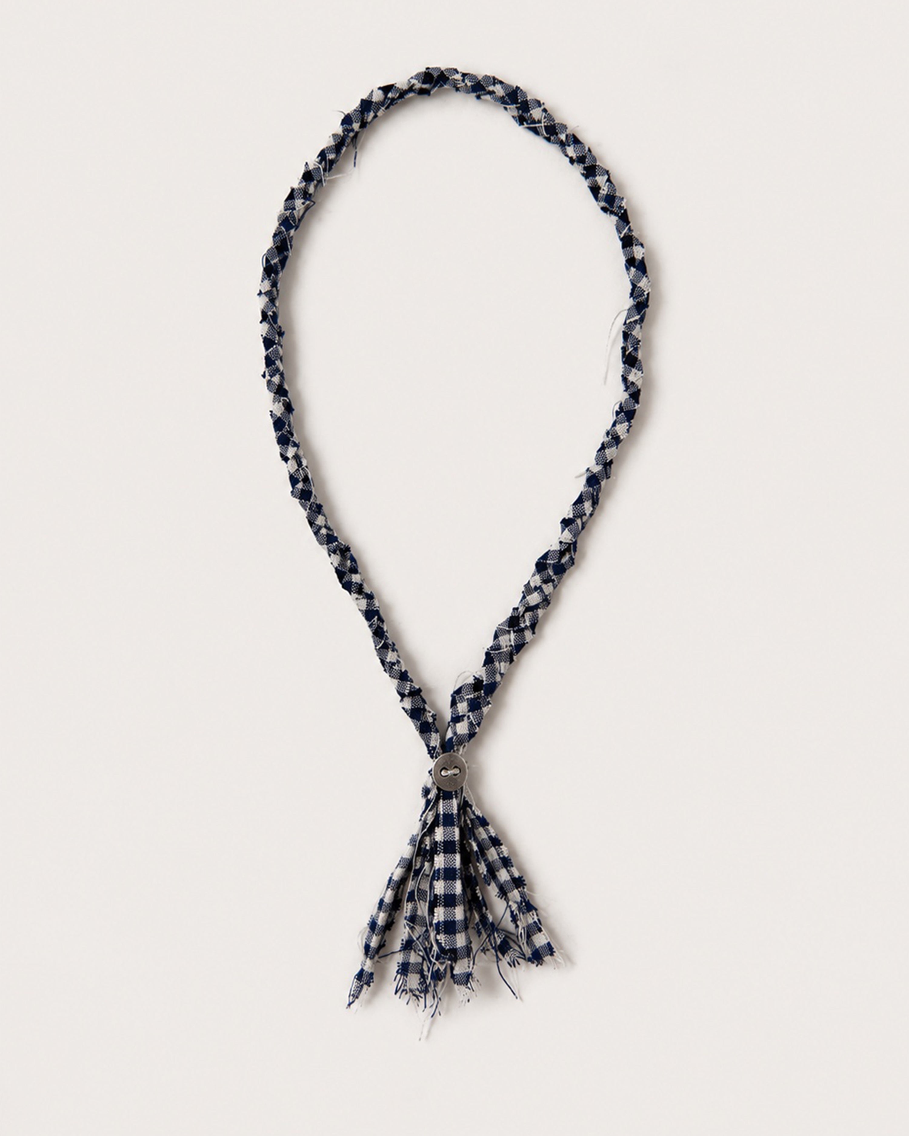 Braided Loop Tie (Dark Navy Gingham)