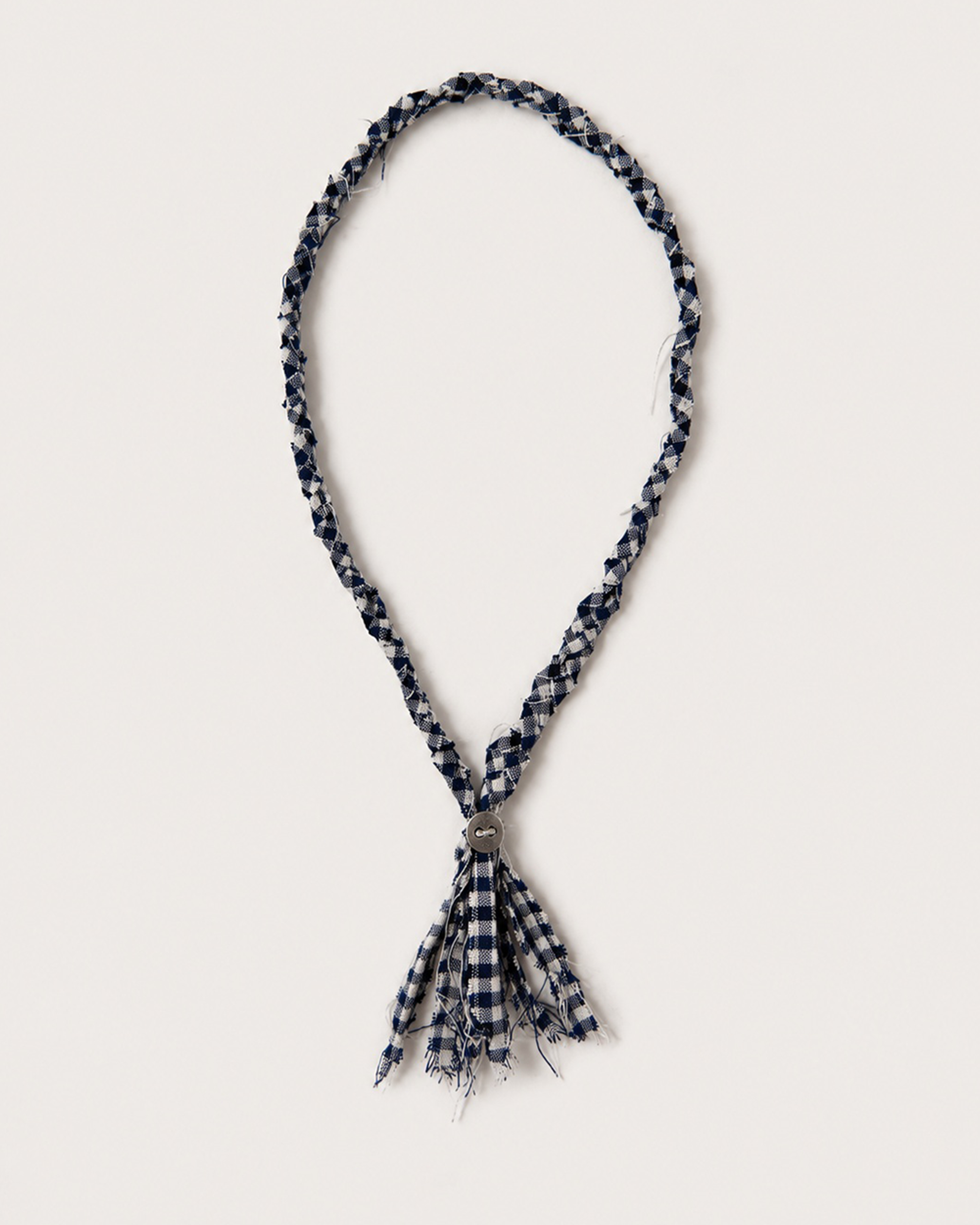 Braided Loop Tie (Dark Navy Gingham)