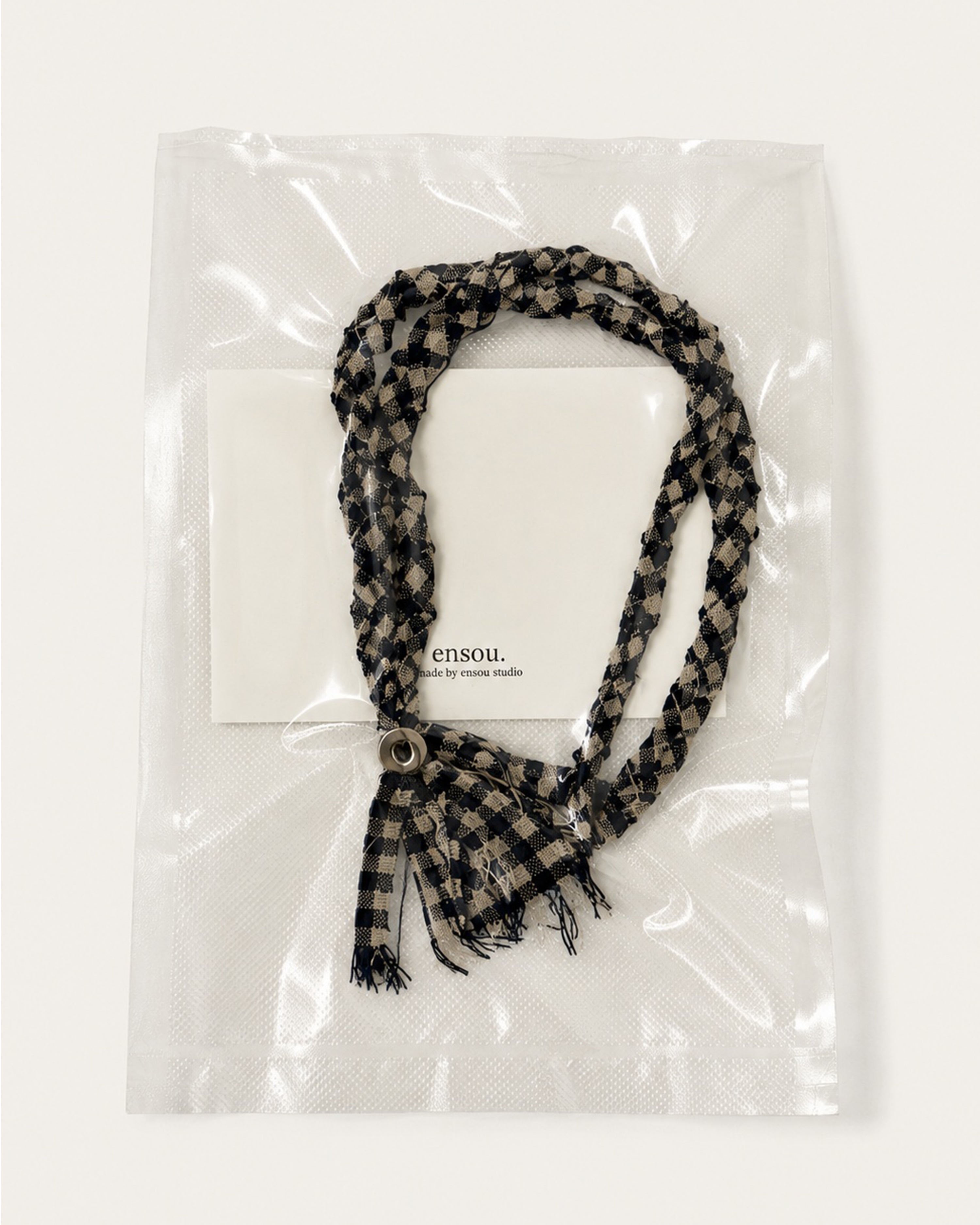 Braided Loop Tie (Dark Navy Gingham)