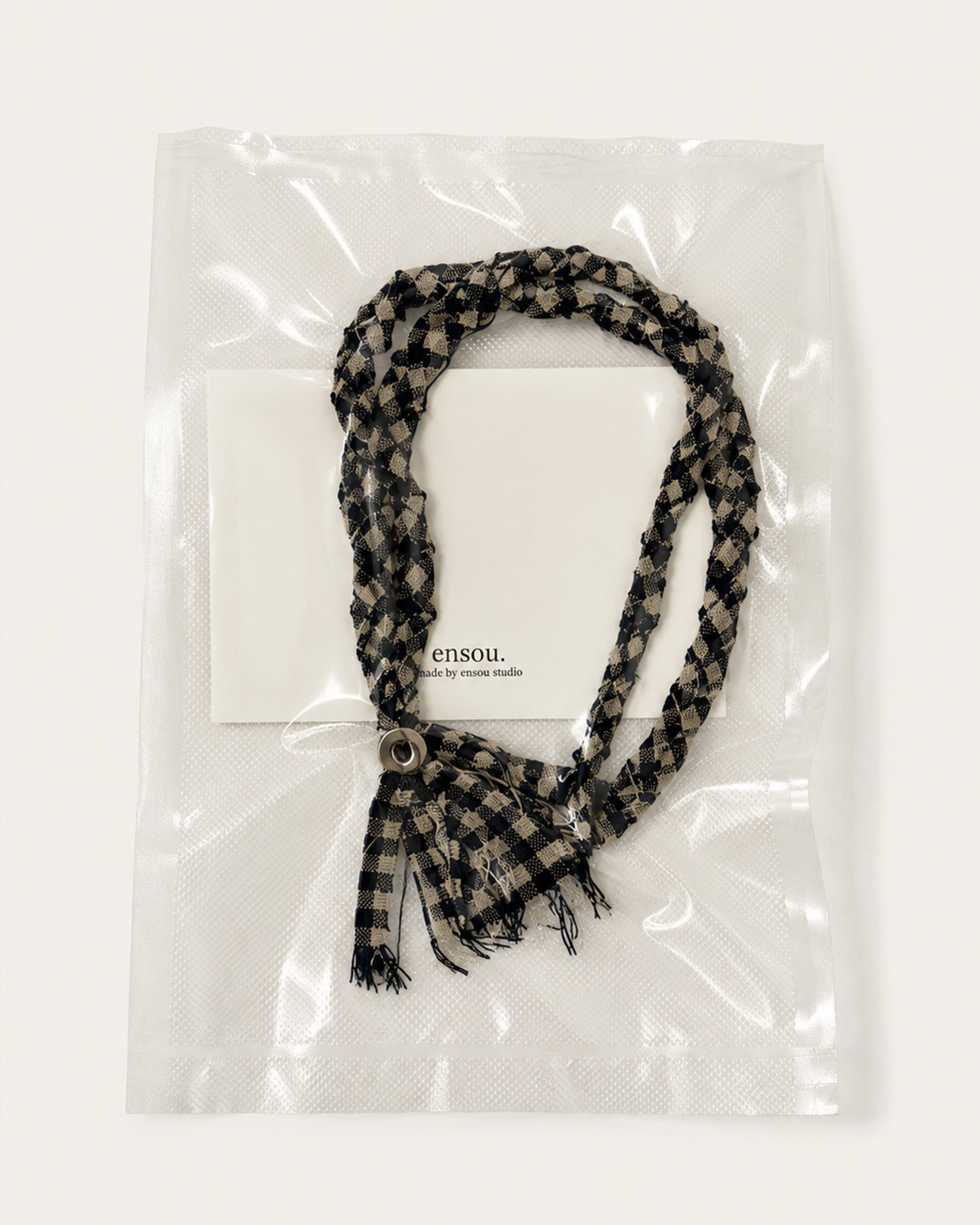 Braided Loop Tie (Dark Navy Gingham)