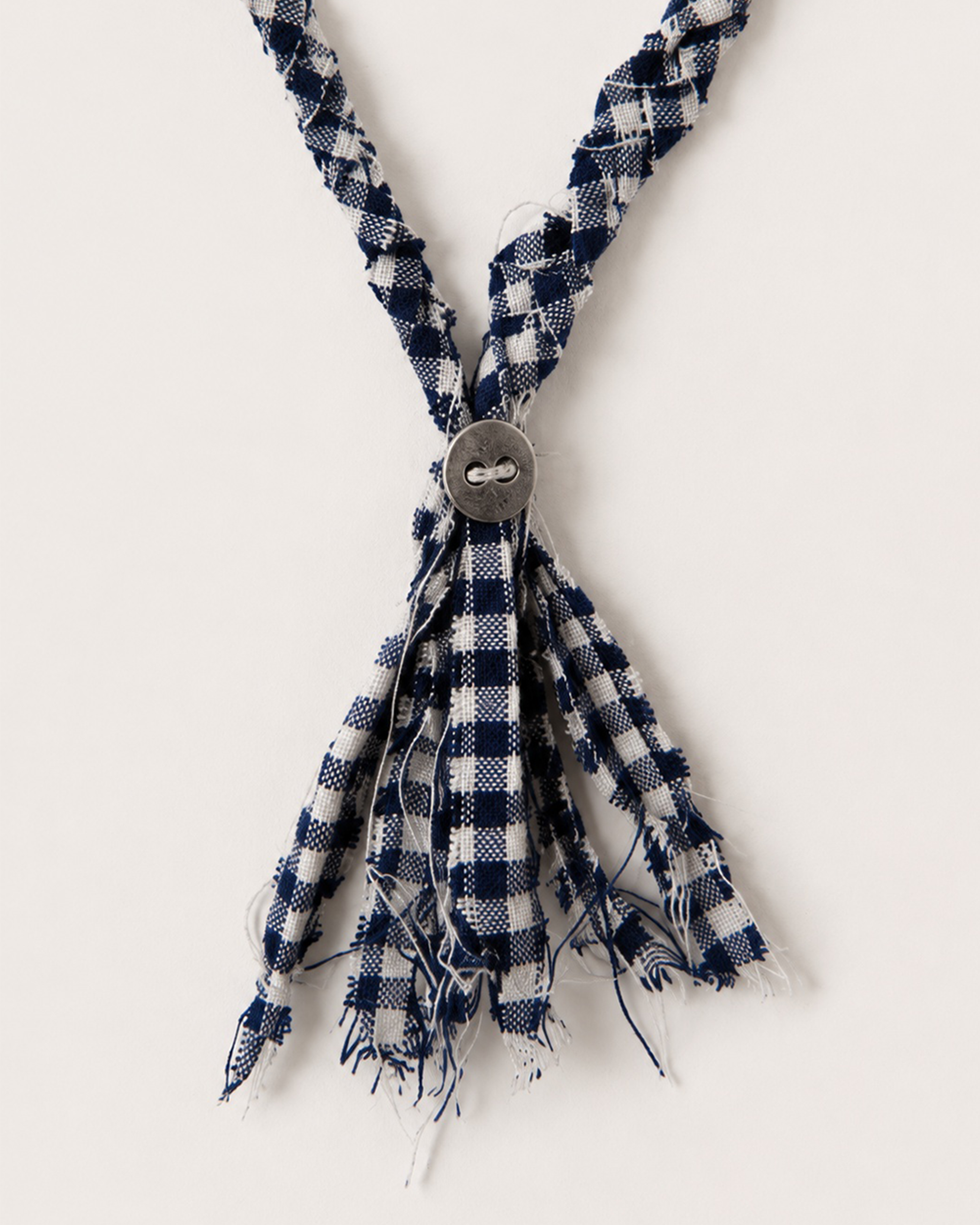Braided Loop Tie (Dark Navy Gingham)